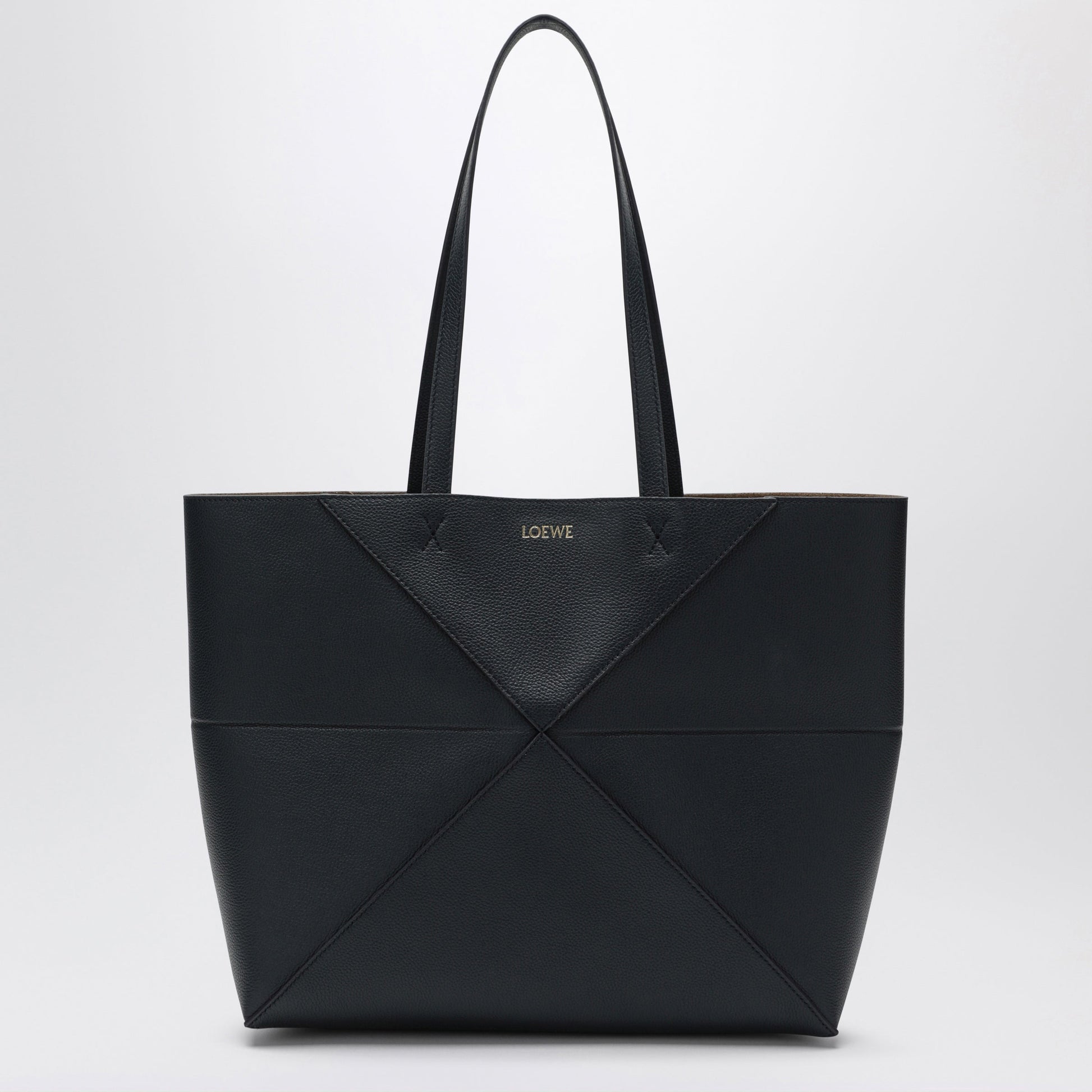Loewe Medium Puzzle Fold Tote Bag In Navy Blue Leather Women LOEWE