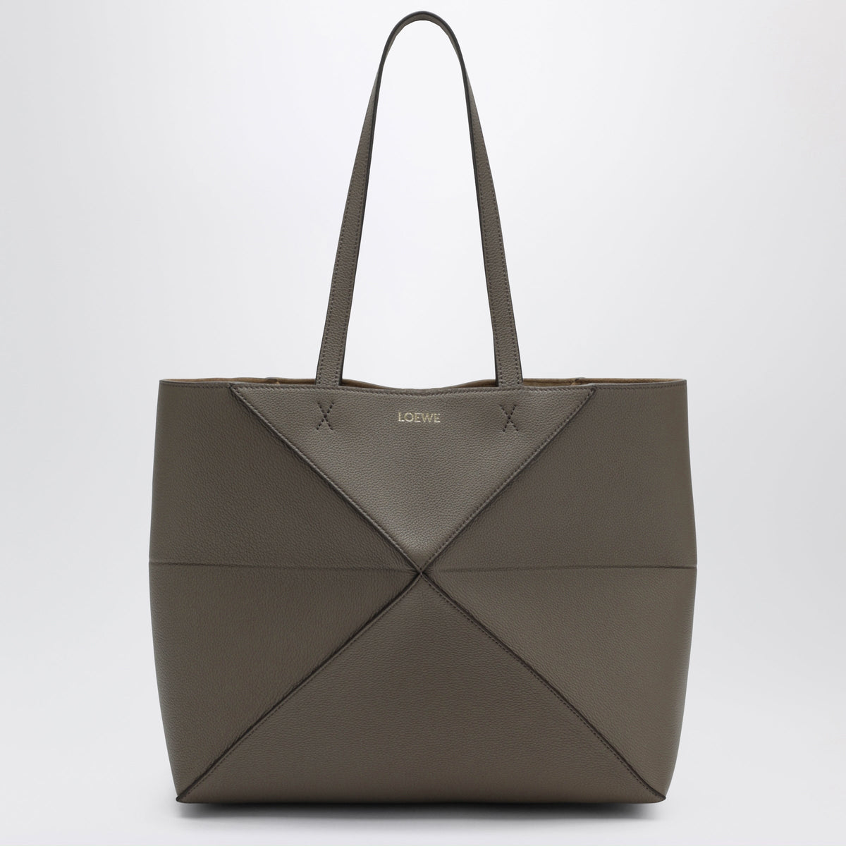 Loewe Medium Puzzle Fold Tote Bag In Taupe Grenade Leather Women LOEWE