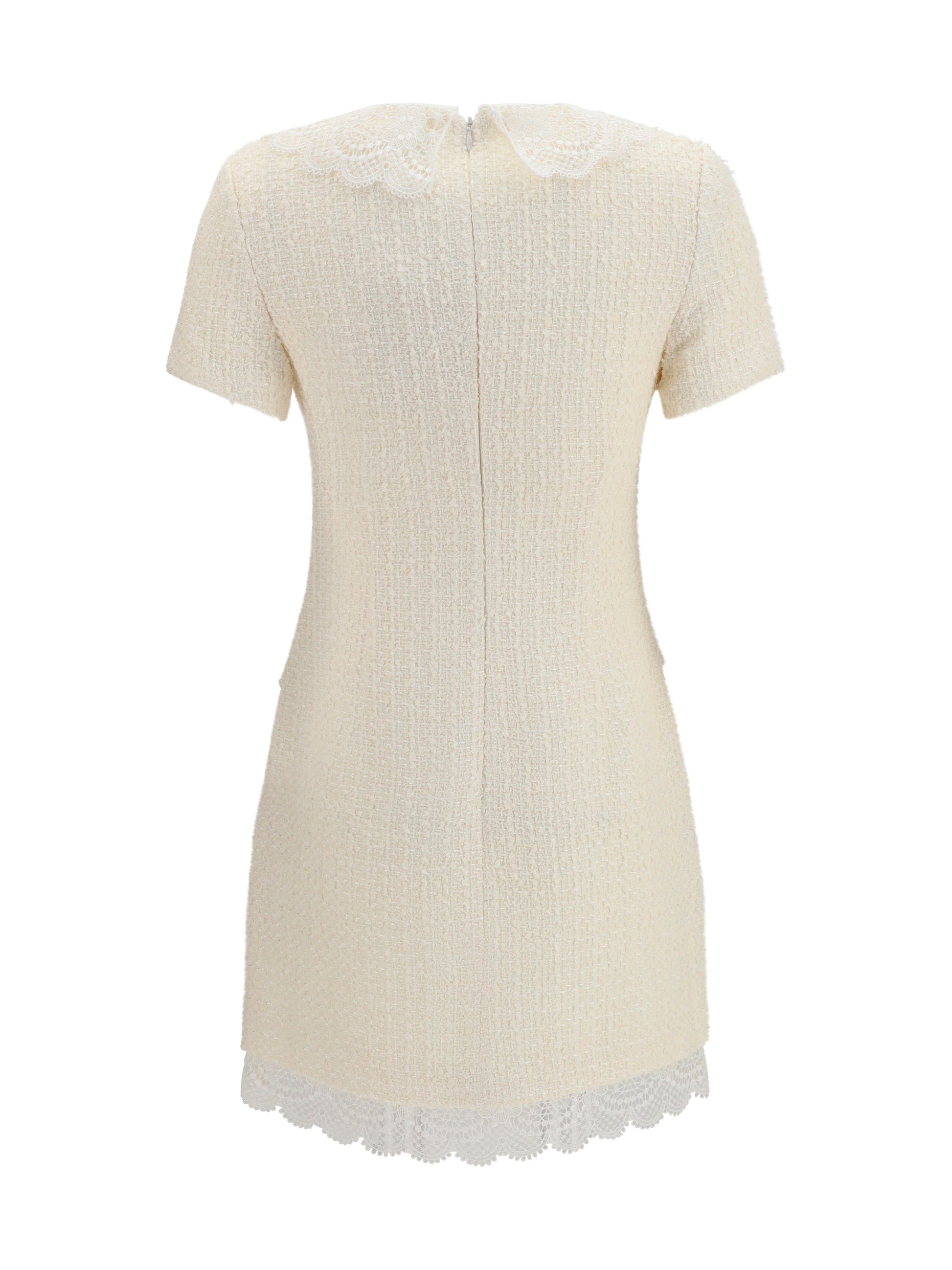 Self-Portrait Women Tailored Mini Dress With Bouclé Lace Inserts SELF-PORTRAIT