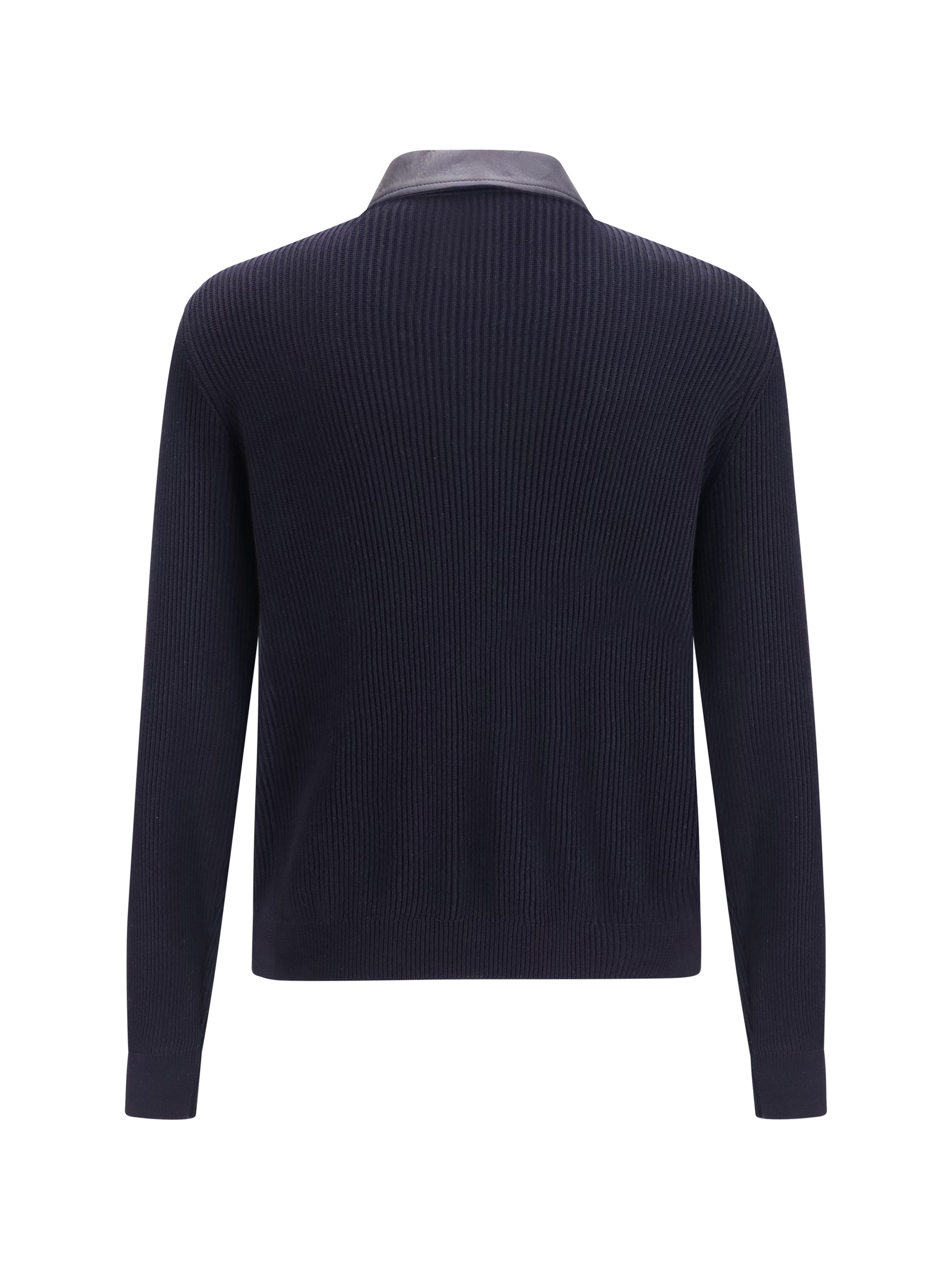Brunello Cucinelli Men Leather And Knit Jacket BRUNELLO CUCINELLI