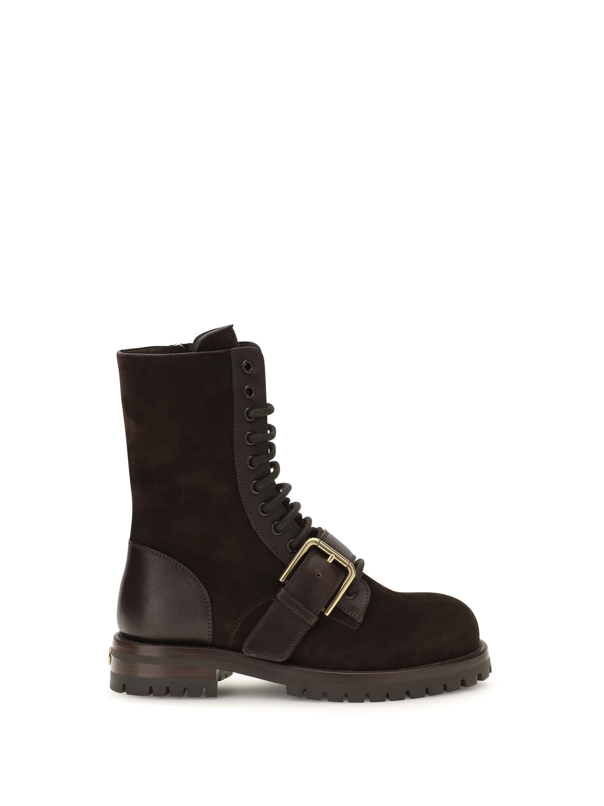 Dolce & Gabbana Women Leather And Suede Buckle Ankle Boots DOLCE & GABBANA