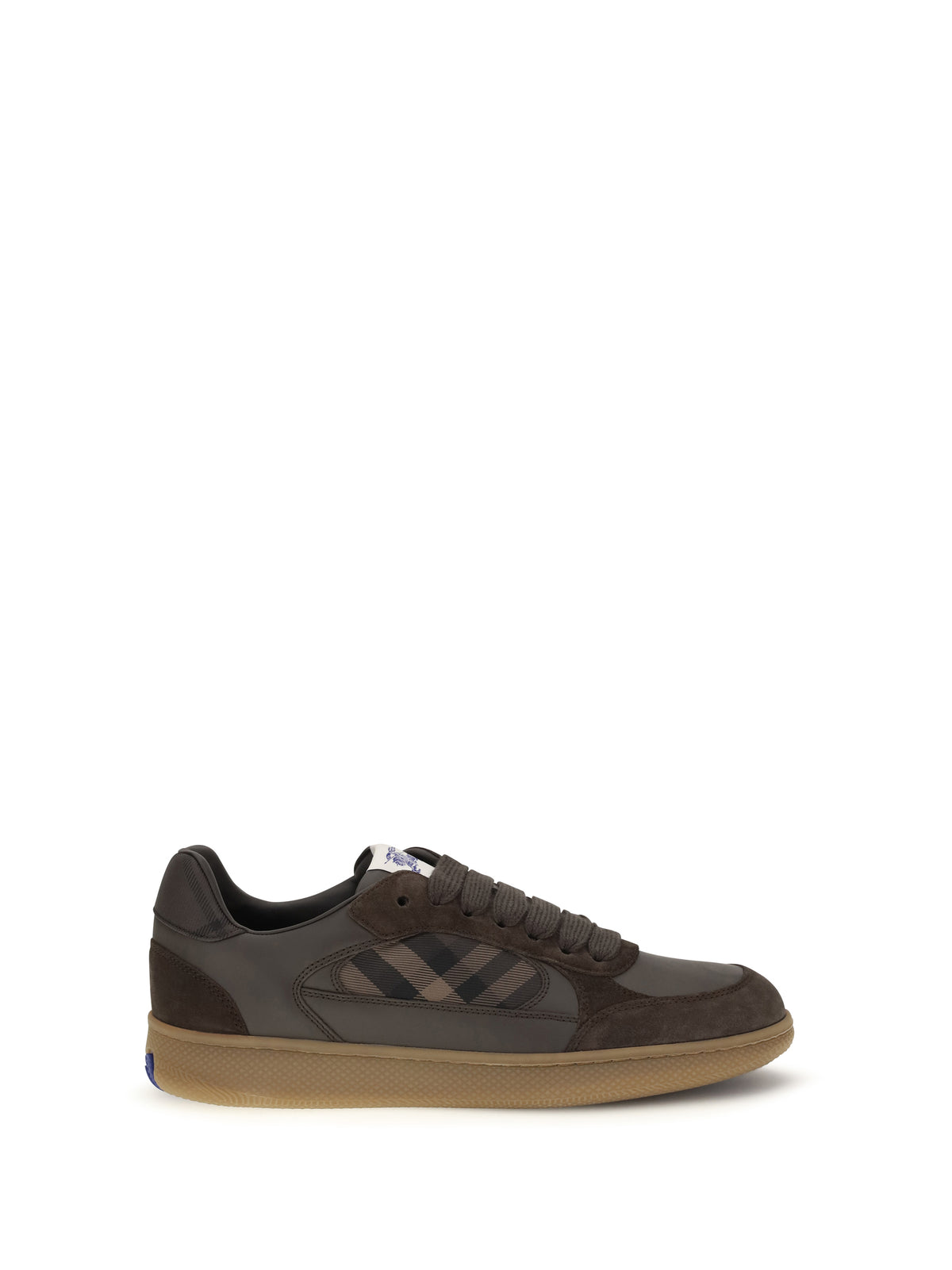 Burberry Men Terrace Check Leather And Suede Sneakers BURBERRY