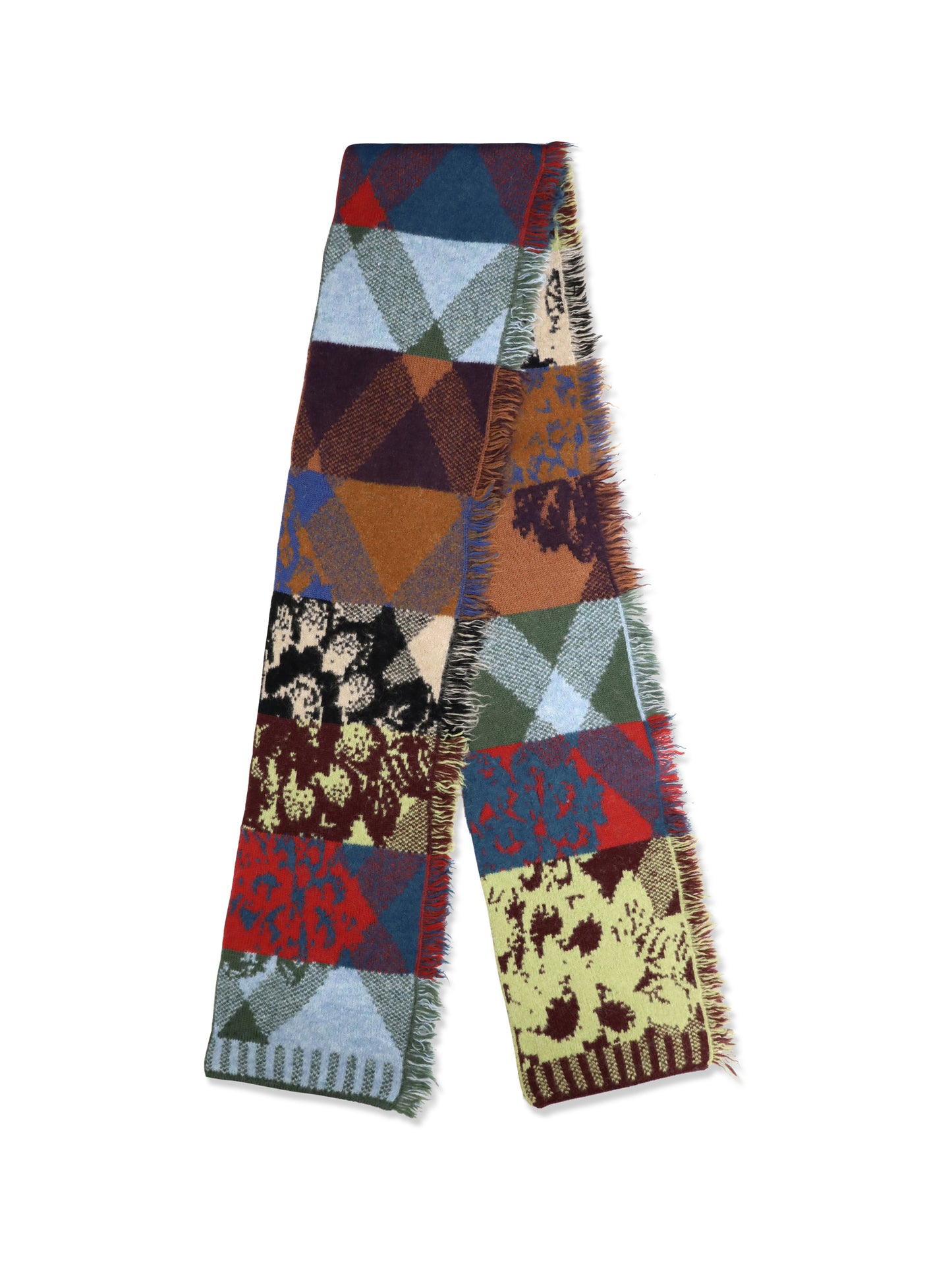 Dries Van Noten Men Mixed Print Fringed Scarf DRIES VAN NOTEN