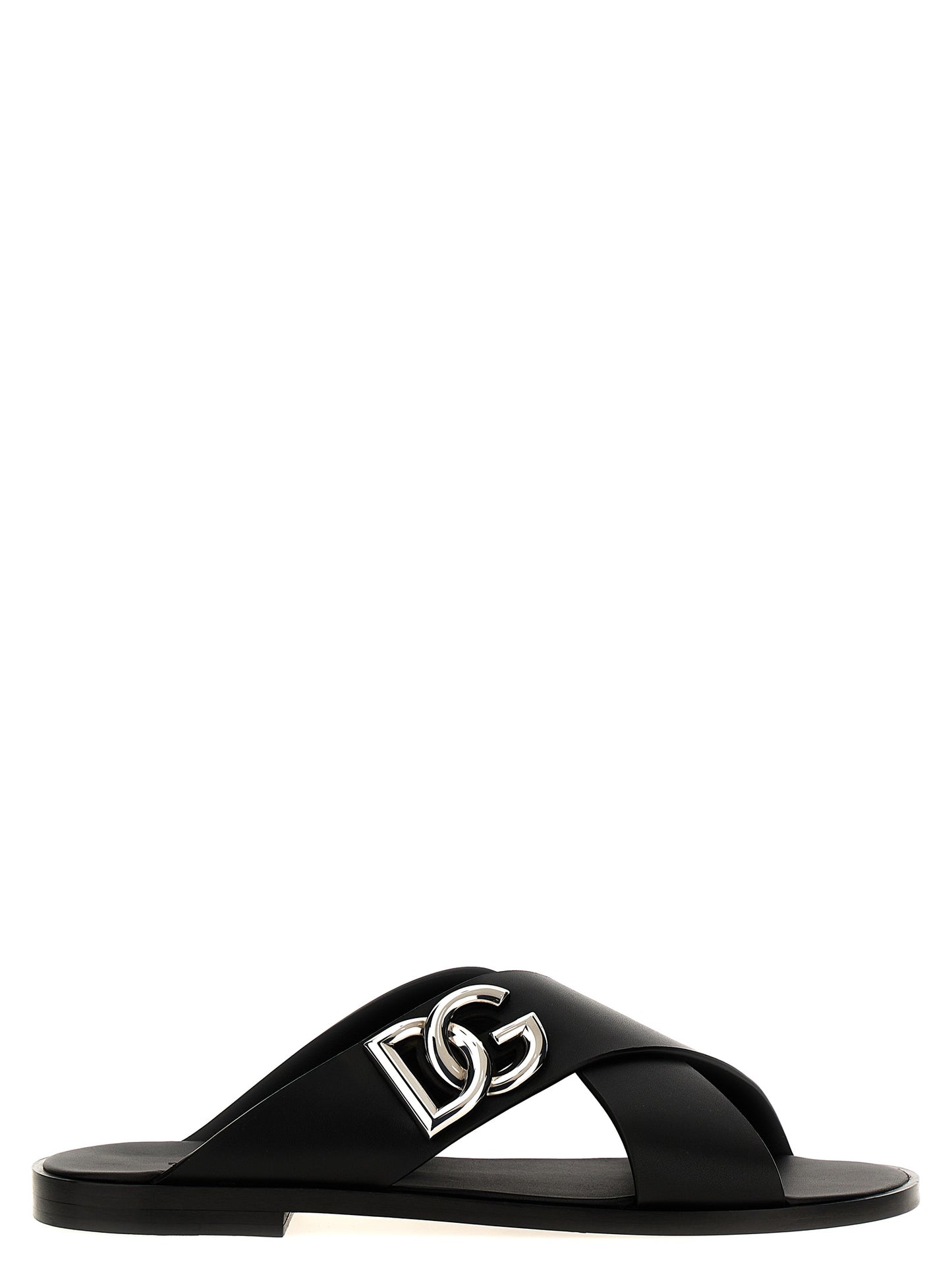 Dolce & Gabbana Men Logo Leather Sandals DOLCE & GABBANA