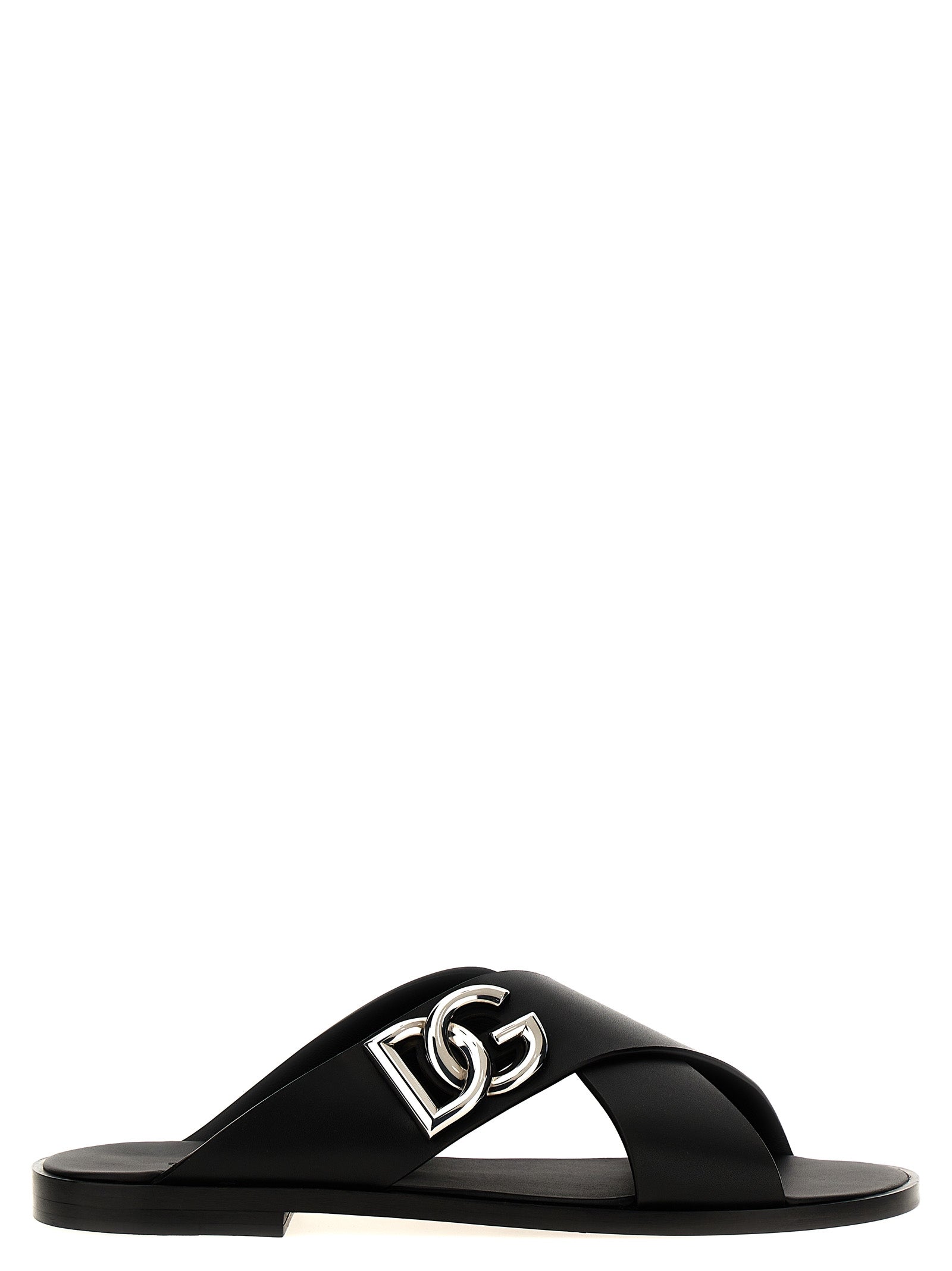 Dolce & Gabbana Men Logo Leather Sandals DOLCE & GABBANA