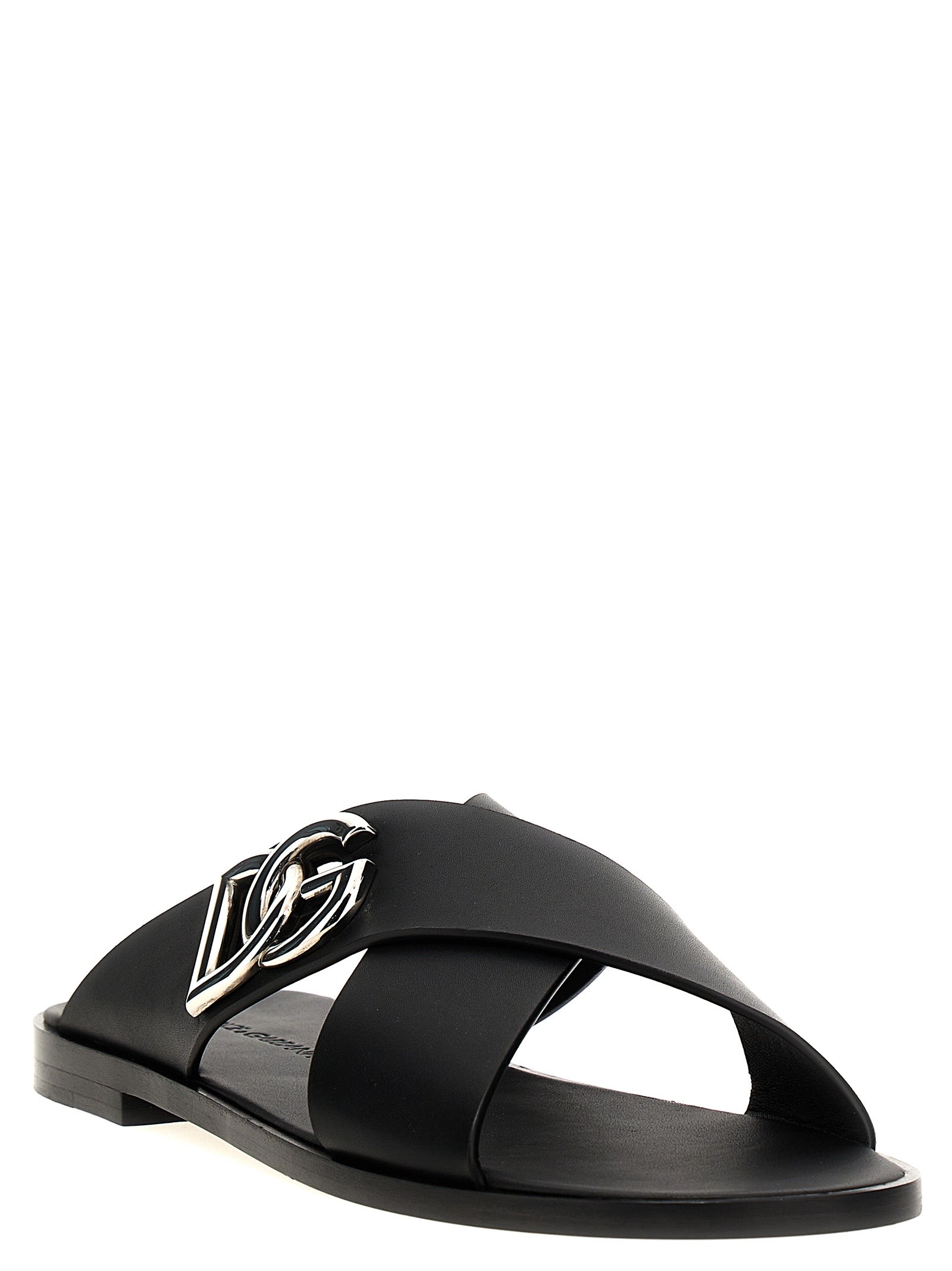 Dolce & Gabbana Men Logo Leather Sandals DOLCE & GABBANA