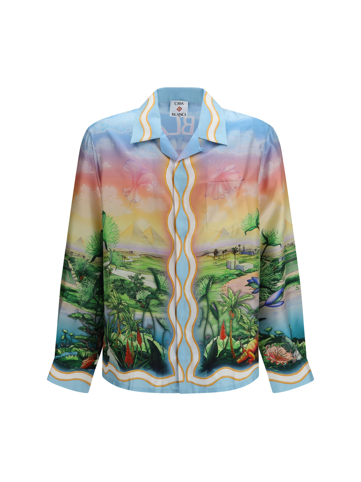 Casablanca Men Tennis Club Printed Silk Twill Shirt CASABLANCA
