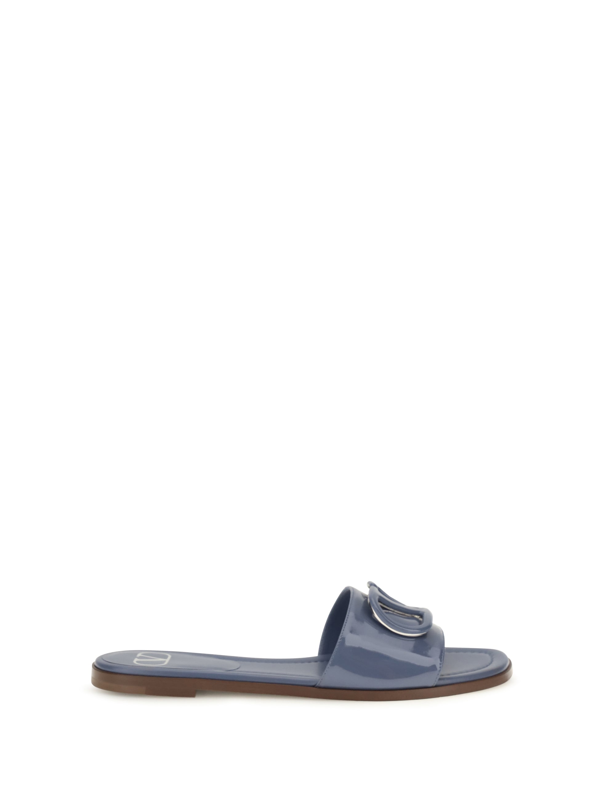 Valentino Garavani Women Vlogo Patent Leather Slide Sandals VALENTINO GARAVANI