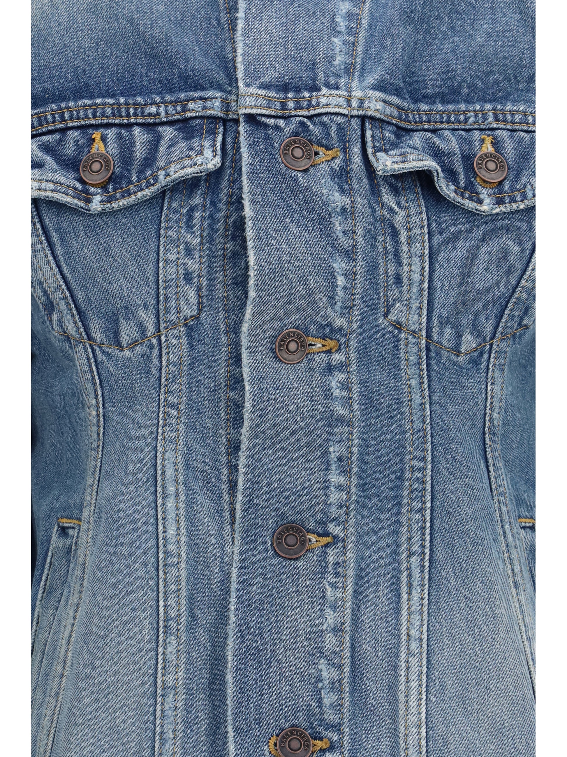 Balenciaga Women Hourglass Denim Jacket BALENCIAGA