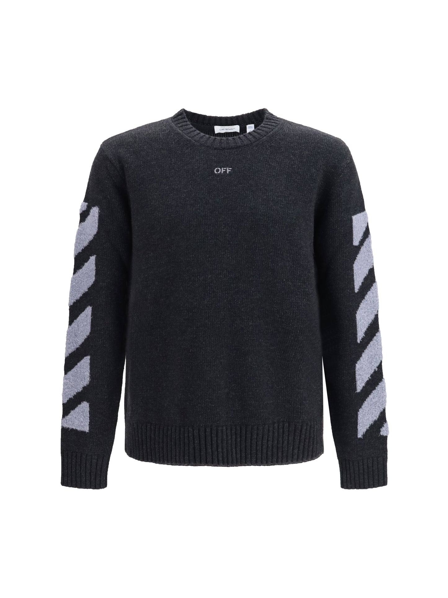 Off-White Men Diag Fuzzy Crewneck Sweater OFF-WHITE