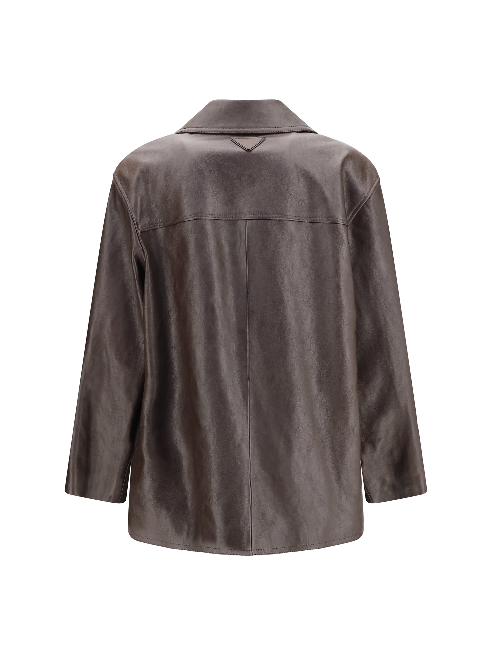 Prada Men Leather Caban Jacket PRADA