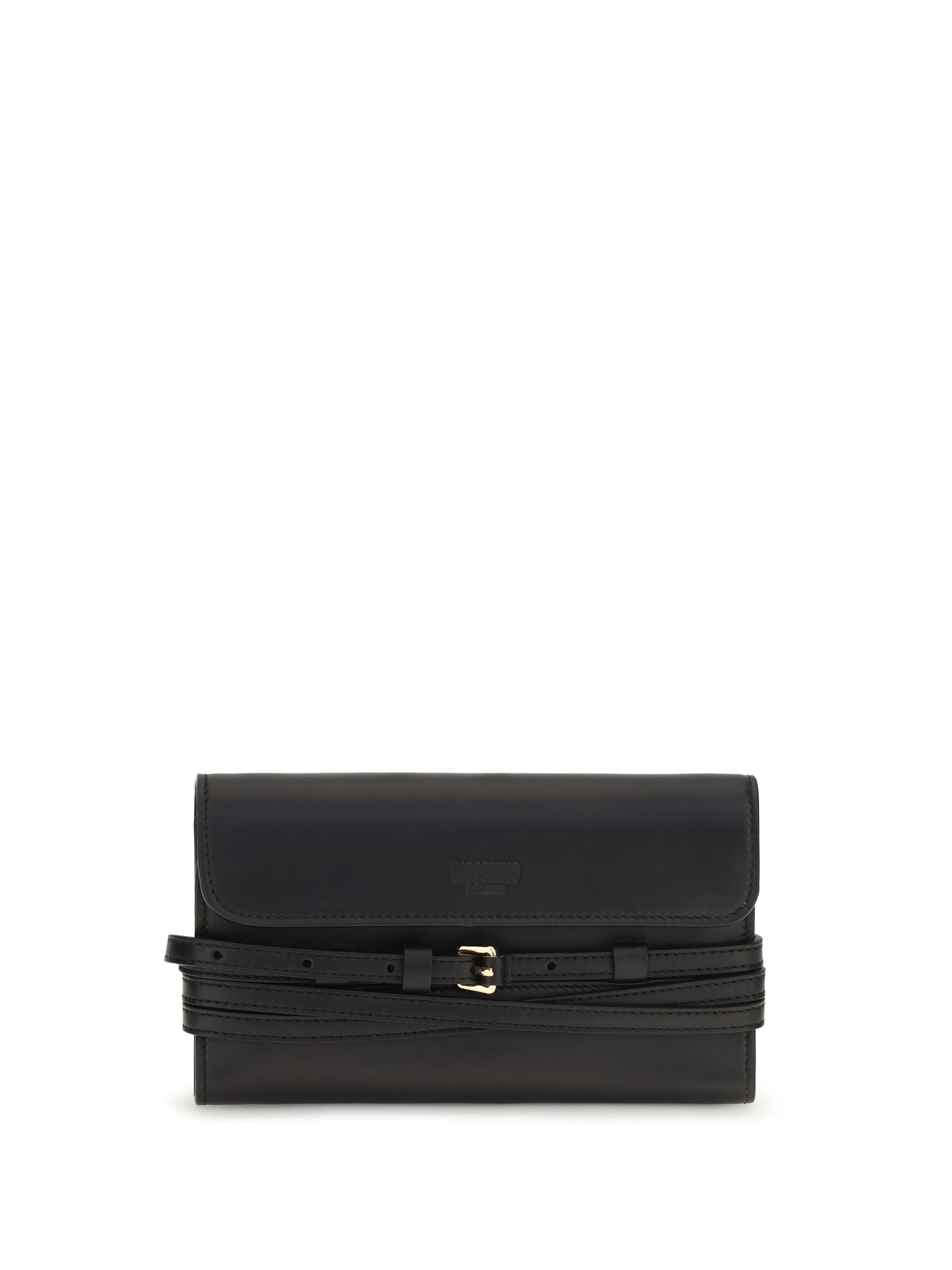 Moschino Women Leather Wallet With Buckle Detail MOSCHINO