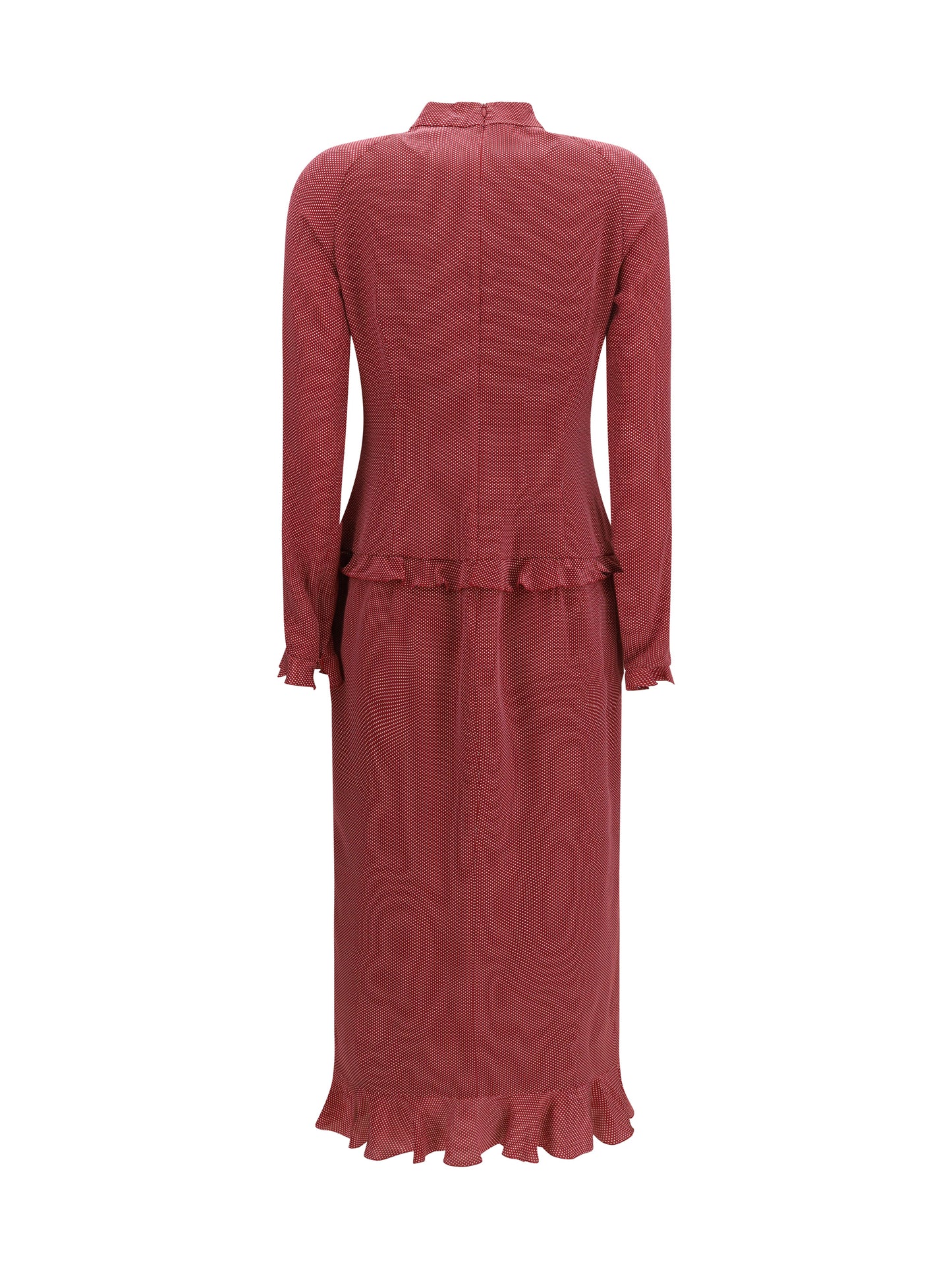 Alessandra Rich Women Silk Polka-Dot Midi Dress With Appliqué Bows ALESSANDRA RICH