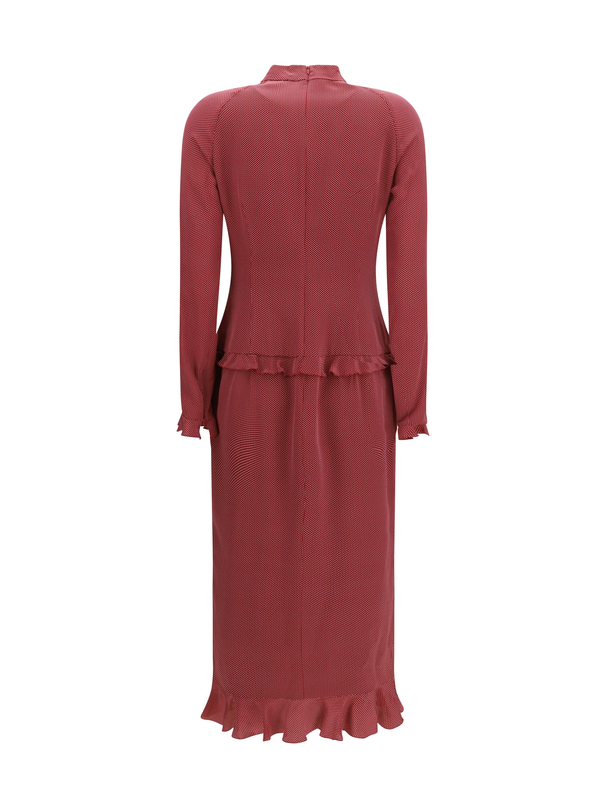 Alessandra Rich Women Silk Polka-Dot Midi Dress With Appliqué Bows ALESSANDRA RICH