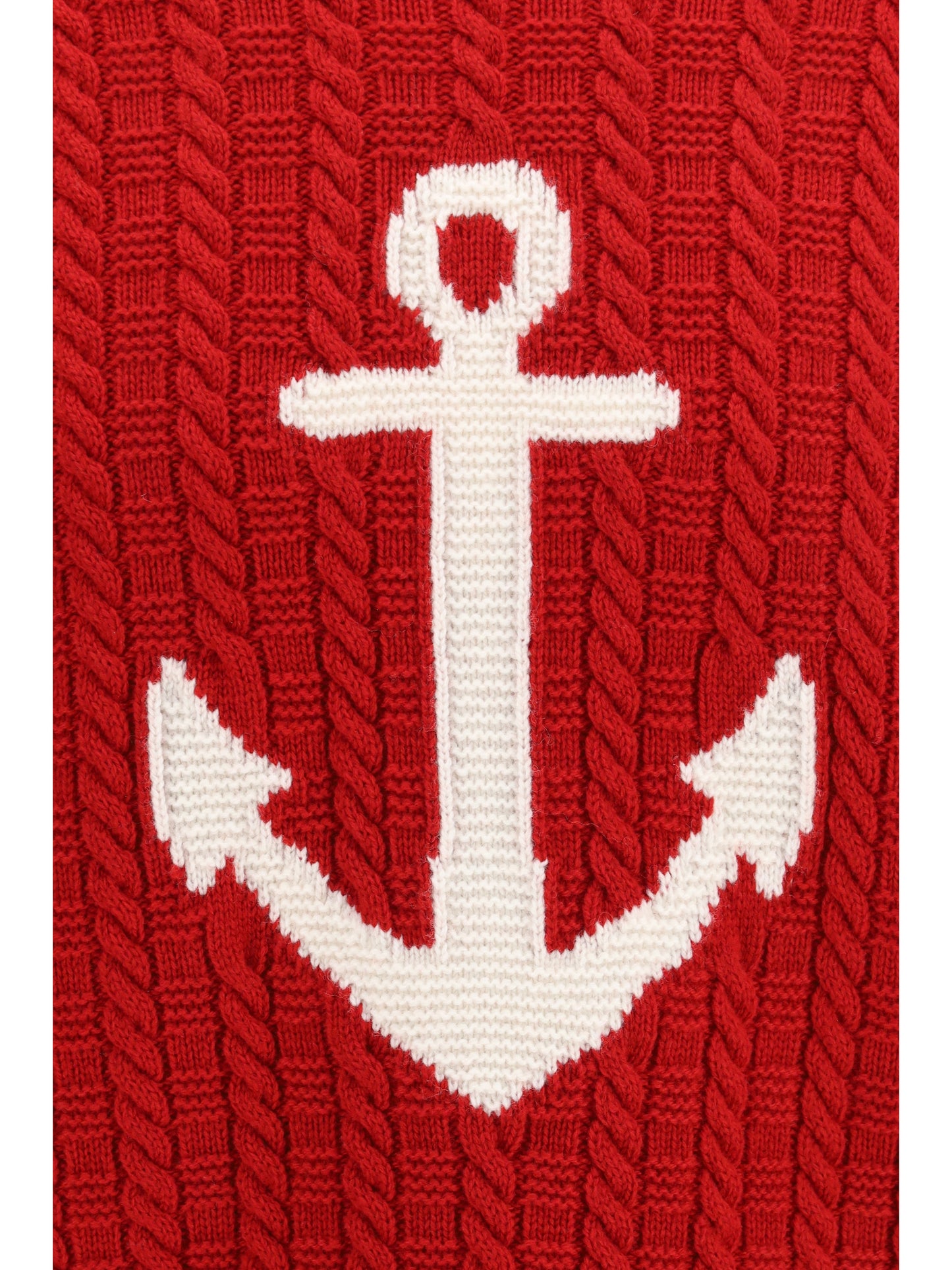 Thom Browne Men 4-Bar Merino Wool Sweater With Anchor Motif THOM BROWNE