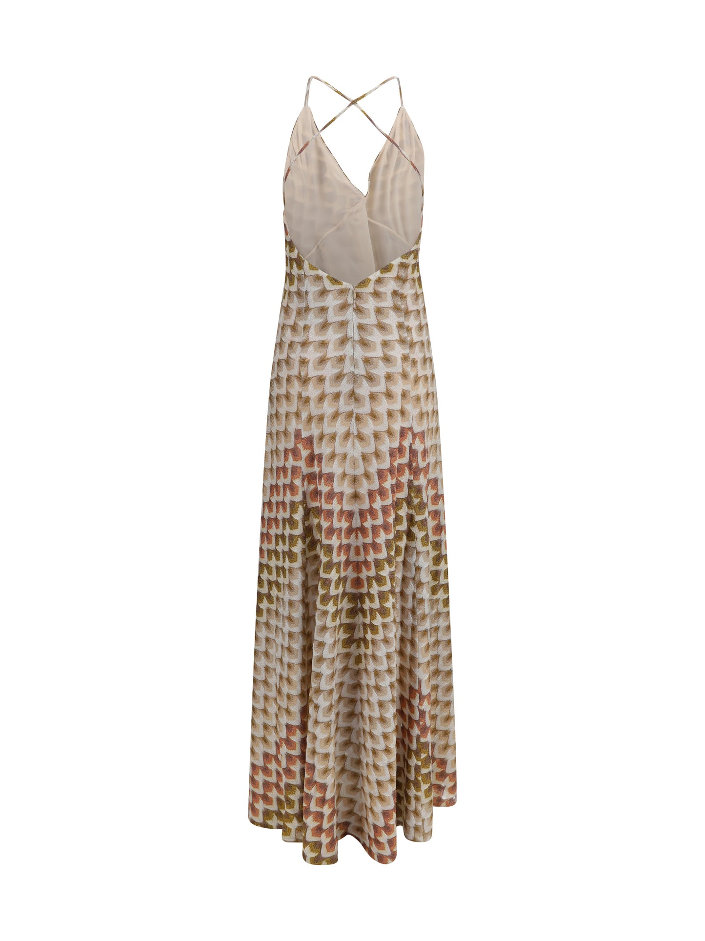 Missoni Women Long Lamé Viscose Dress With Crossed Straps MISSONI