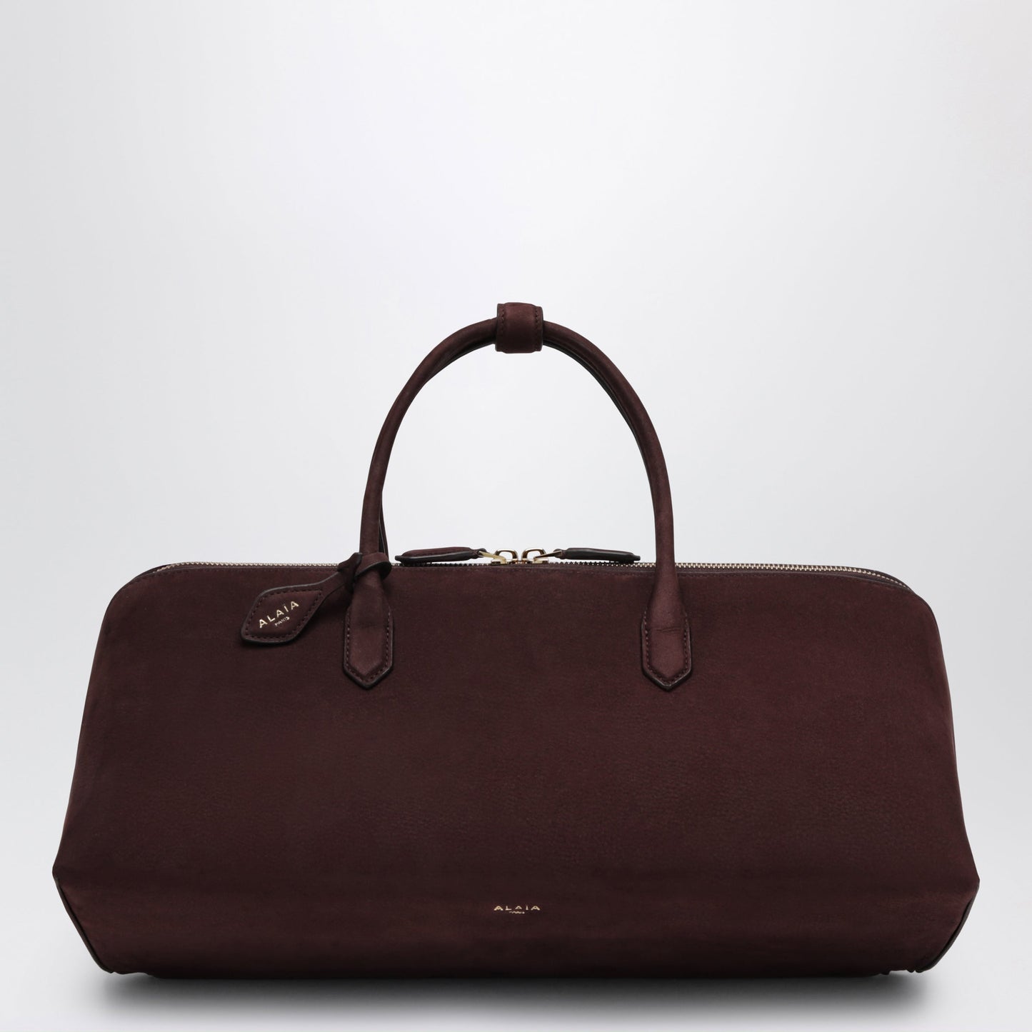 Alaia Medium Delta Bag In Bordeaux Nubuck Women ALAIA