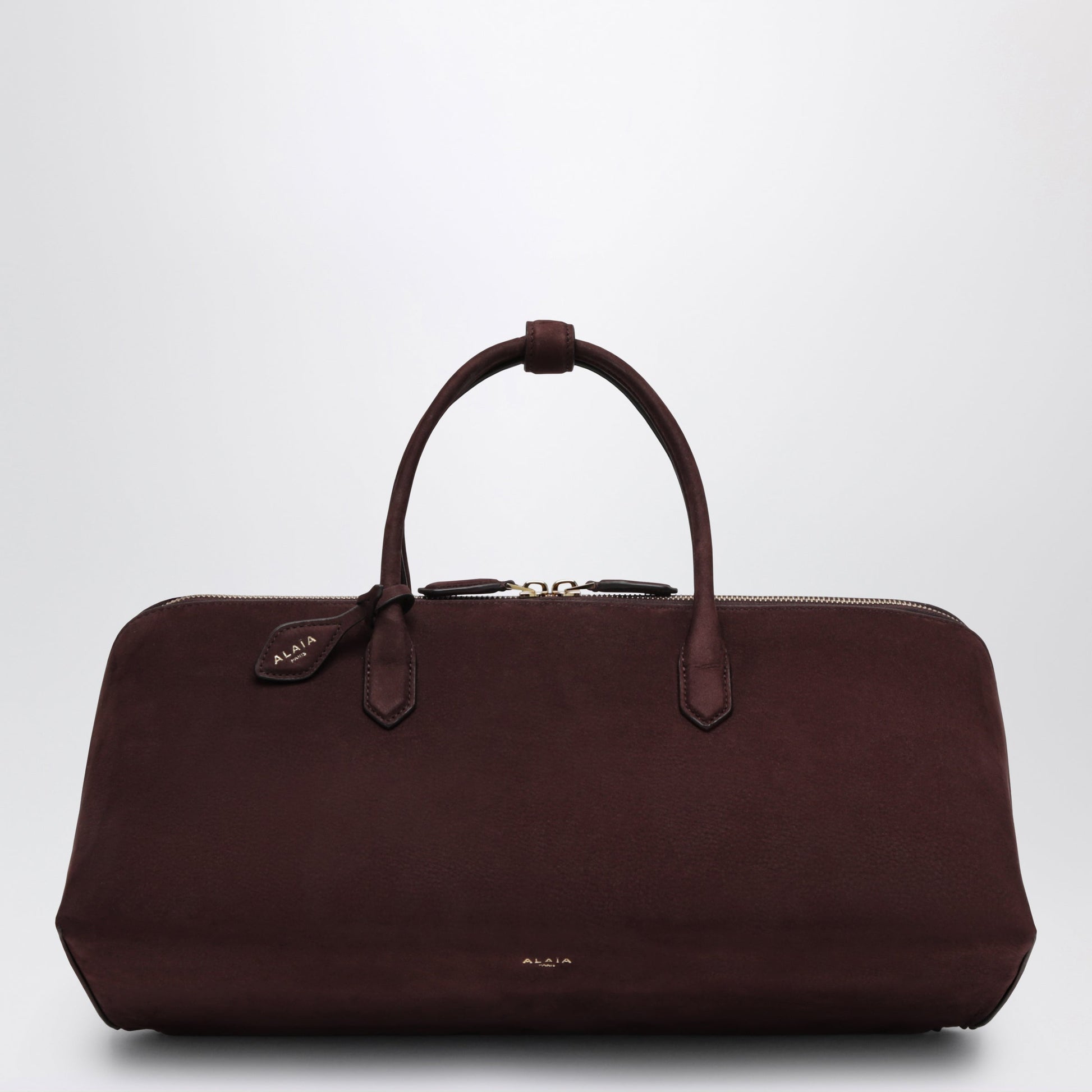 Alaia Medium Delta Bag In Bordeaux Nubuck Women ALAIA