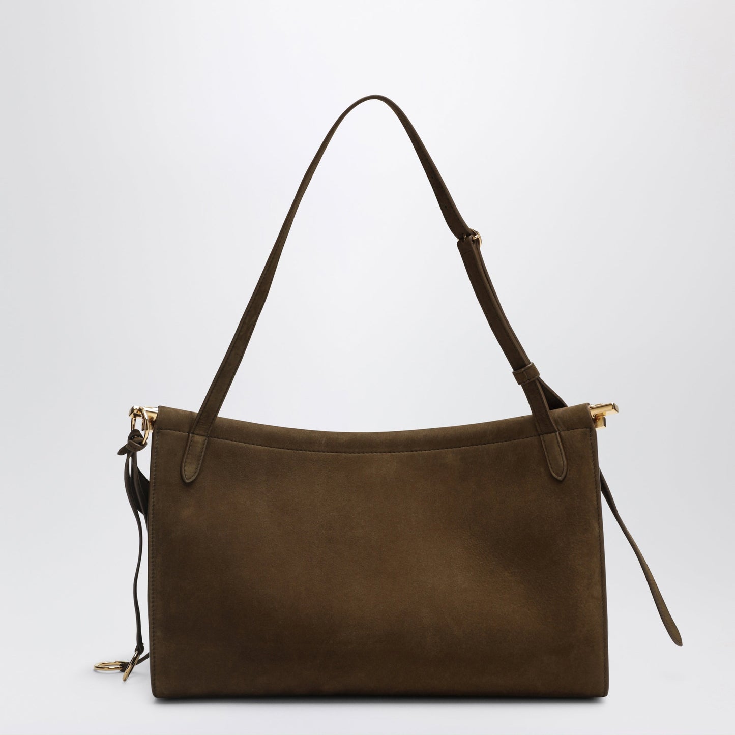 Alaia Le Click Pocket 35 East-West Shoulder Bag In Green Nubuck Women ALAIA