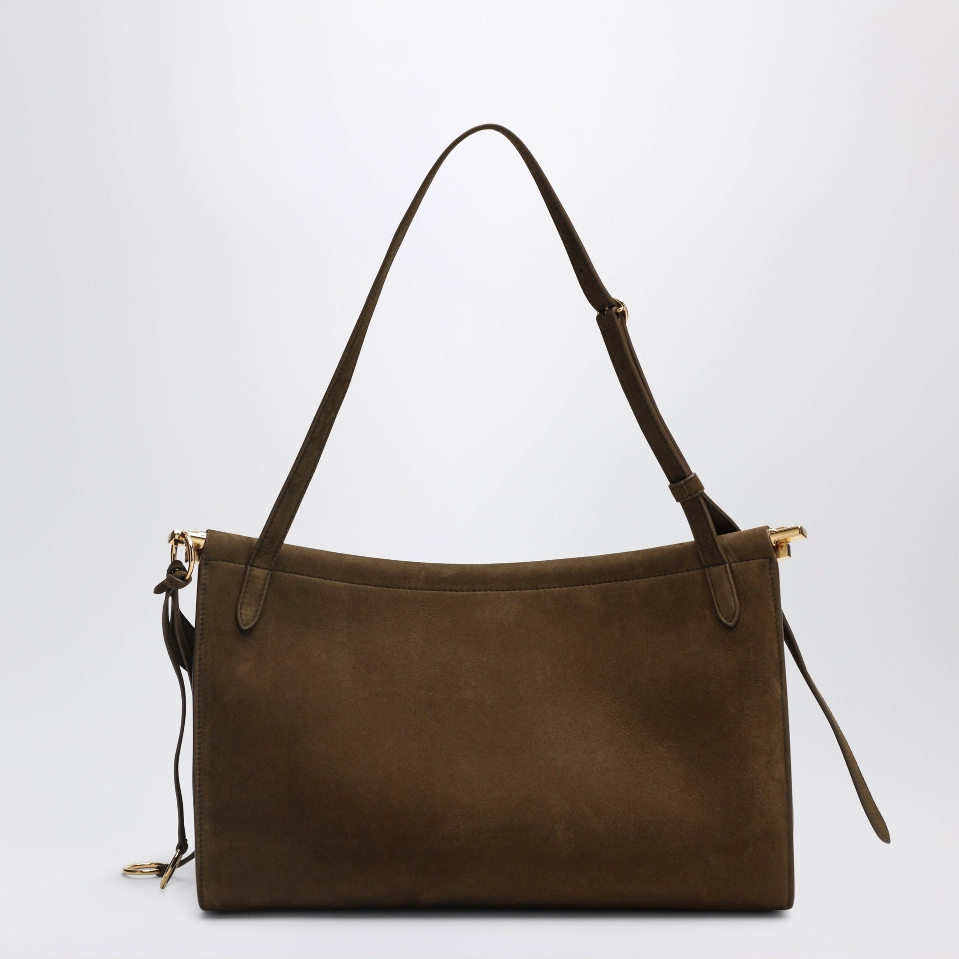 Alaia Le Click Pocket 35 East-West Shoulder Bag In Green Nubuck Women ALAIA