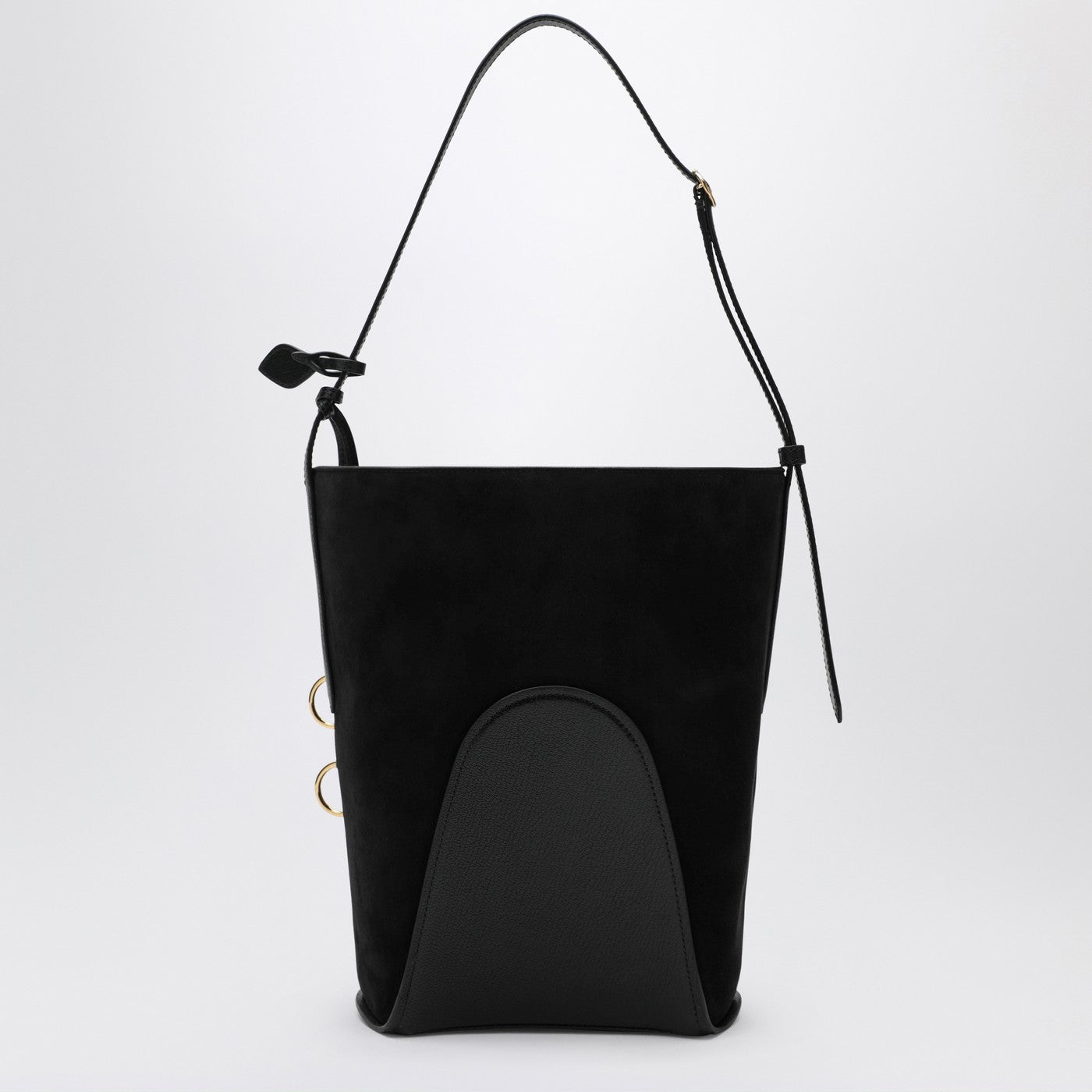 Alaia Hip Bucket Large Bag In Black Suede Leather Women ALAIA