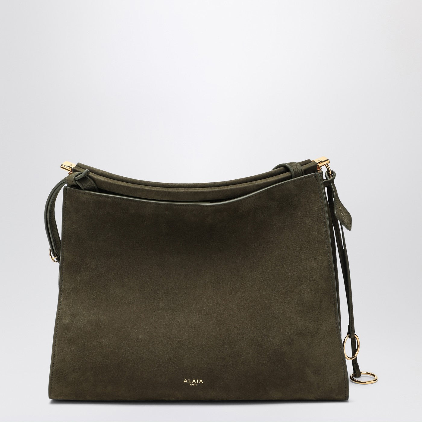 Alaia Le Click Medium Square Khaki Nubuck Bag Women ALAIA