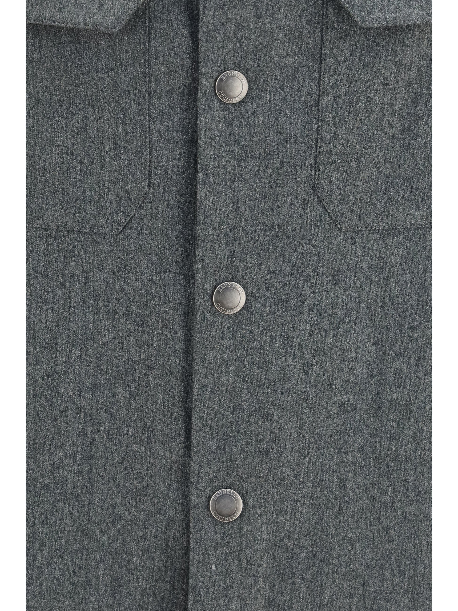 Brunello Cucinelli Men Virgin Wool Shirt BRUNELLO CUCINELLI