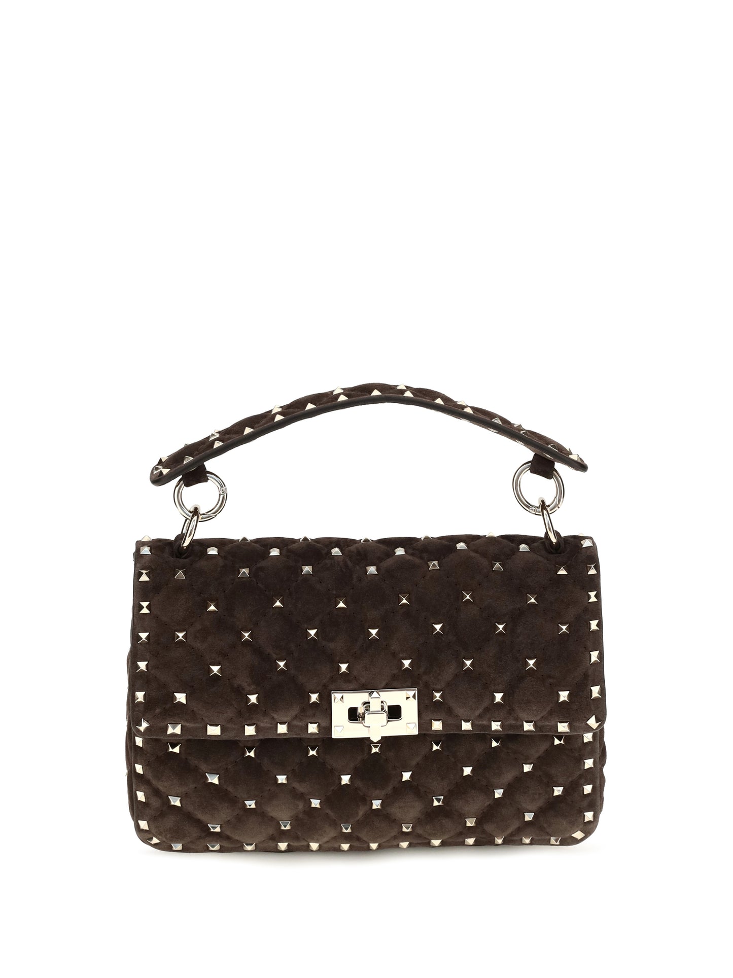 Valentino Garavani Women Medium Rockstud Spike Suede Top Handle Bag VALENTINO GARAVANI