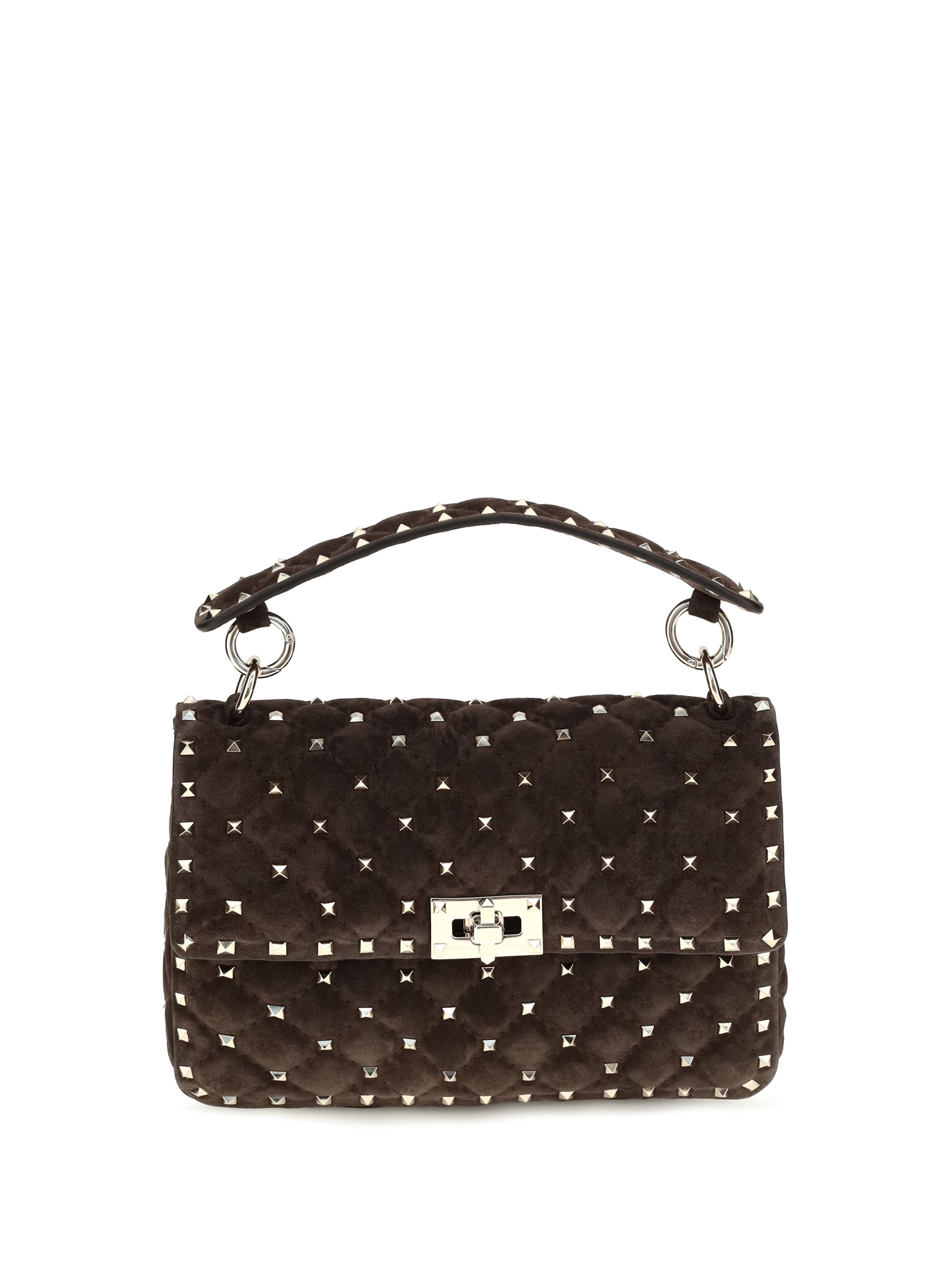 Valentino Garavani Women Medium Rockstud Spike Suede Top Handle Bag VALENTINO GARAVANI
