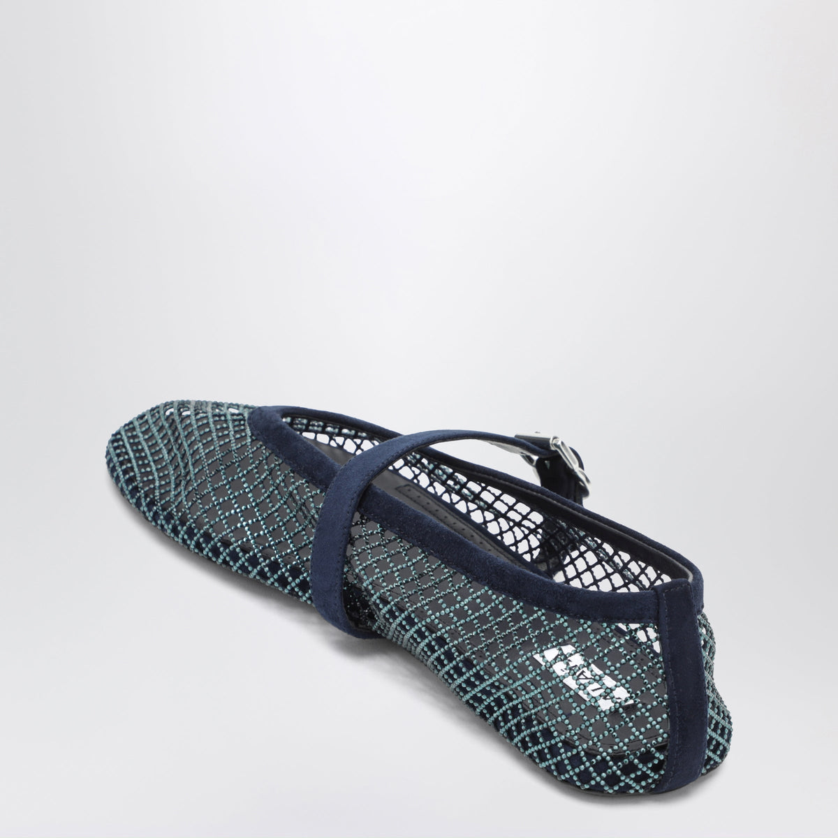 Alaia Midnight Blue Mesh Ballerinas With Rhinestones Women ALAIA