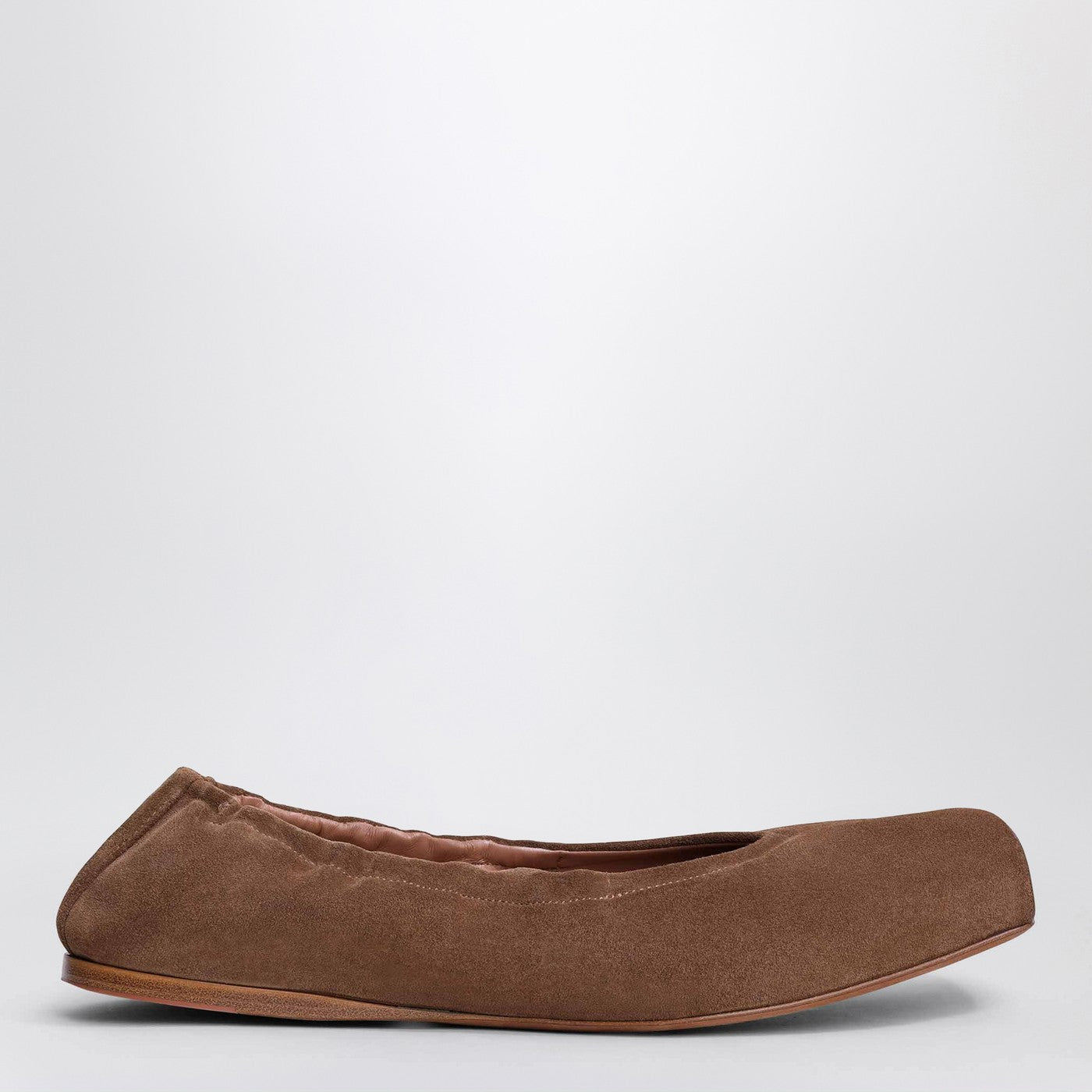 Alaia Two-Tone Ballerina With Square Toe In Brown Women ALAIA