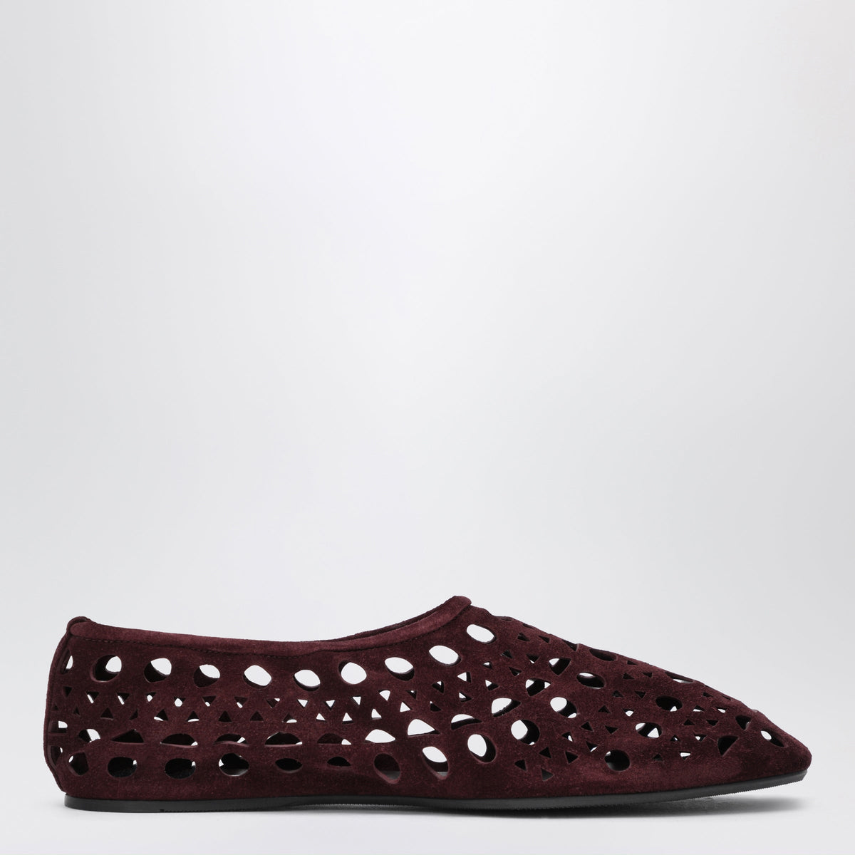 Alaia Cherry Suede Vienne Perforated Slippers Women ALAIA