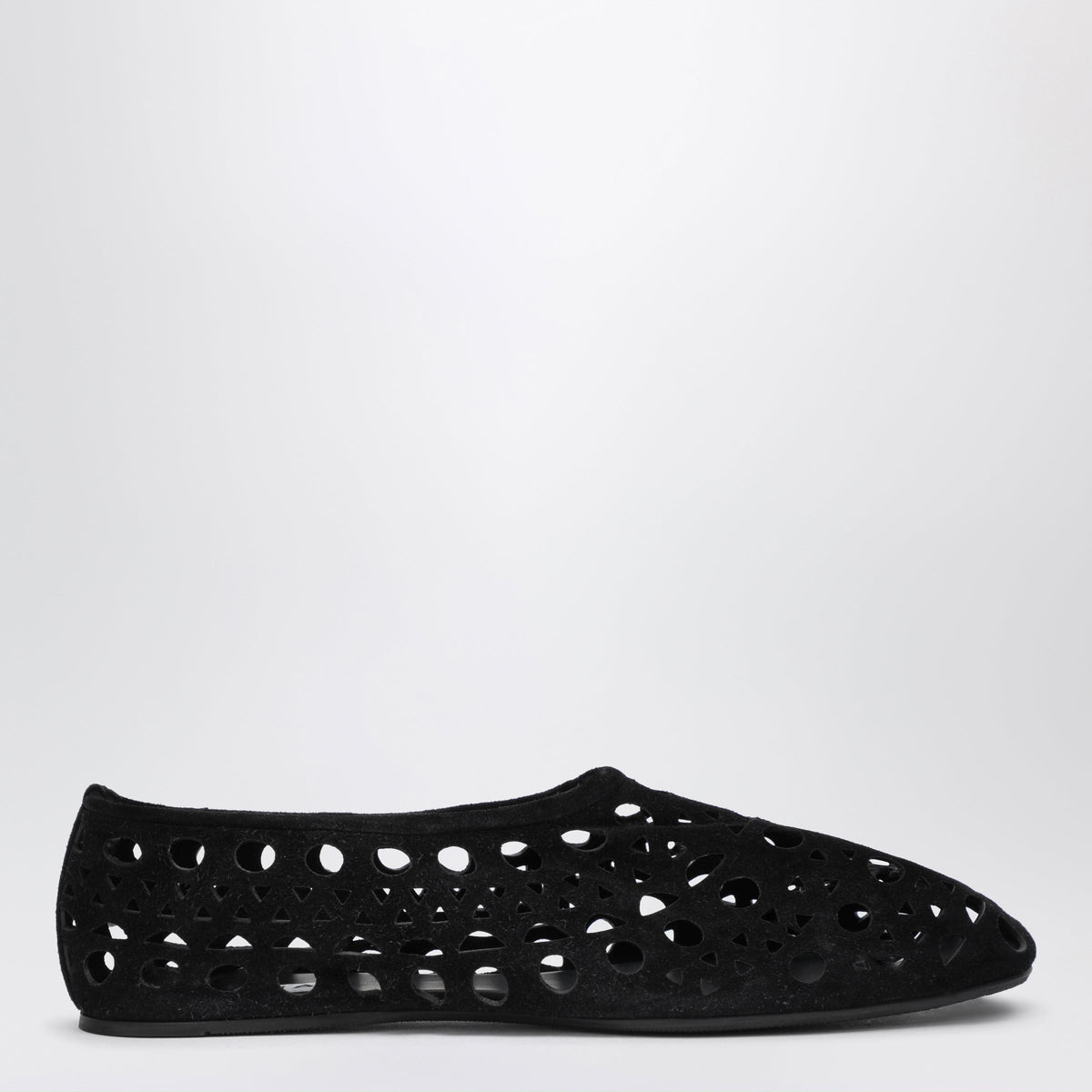Alaia Black Suede Vienne Perforated Slippers Women ALAIA