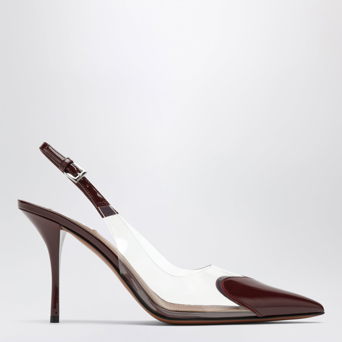 Alaia Le Coeur High Slingback Pumps In Garnet Red Patent Leather Women ALAIA