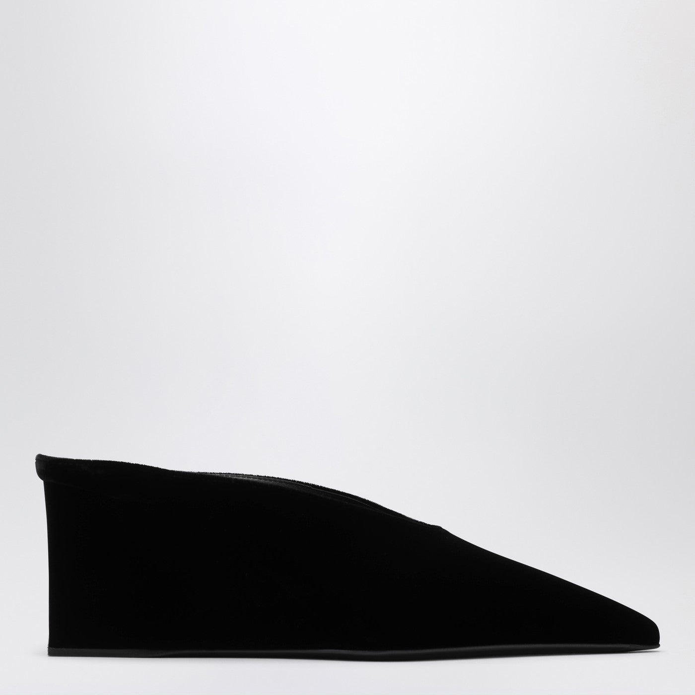 Alaia Black Velvet Cube-Heeled Mule Women ALAIA