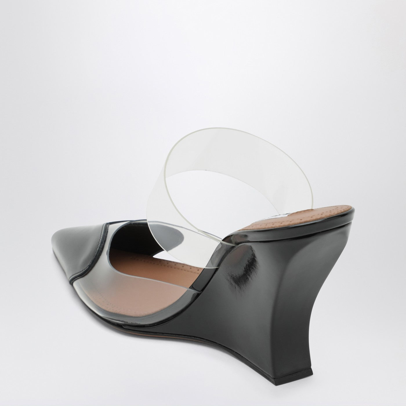 Alaia Black Patent Leather Le Coeur Wedge Mules Women ALAIA