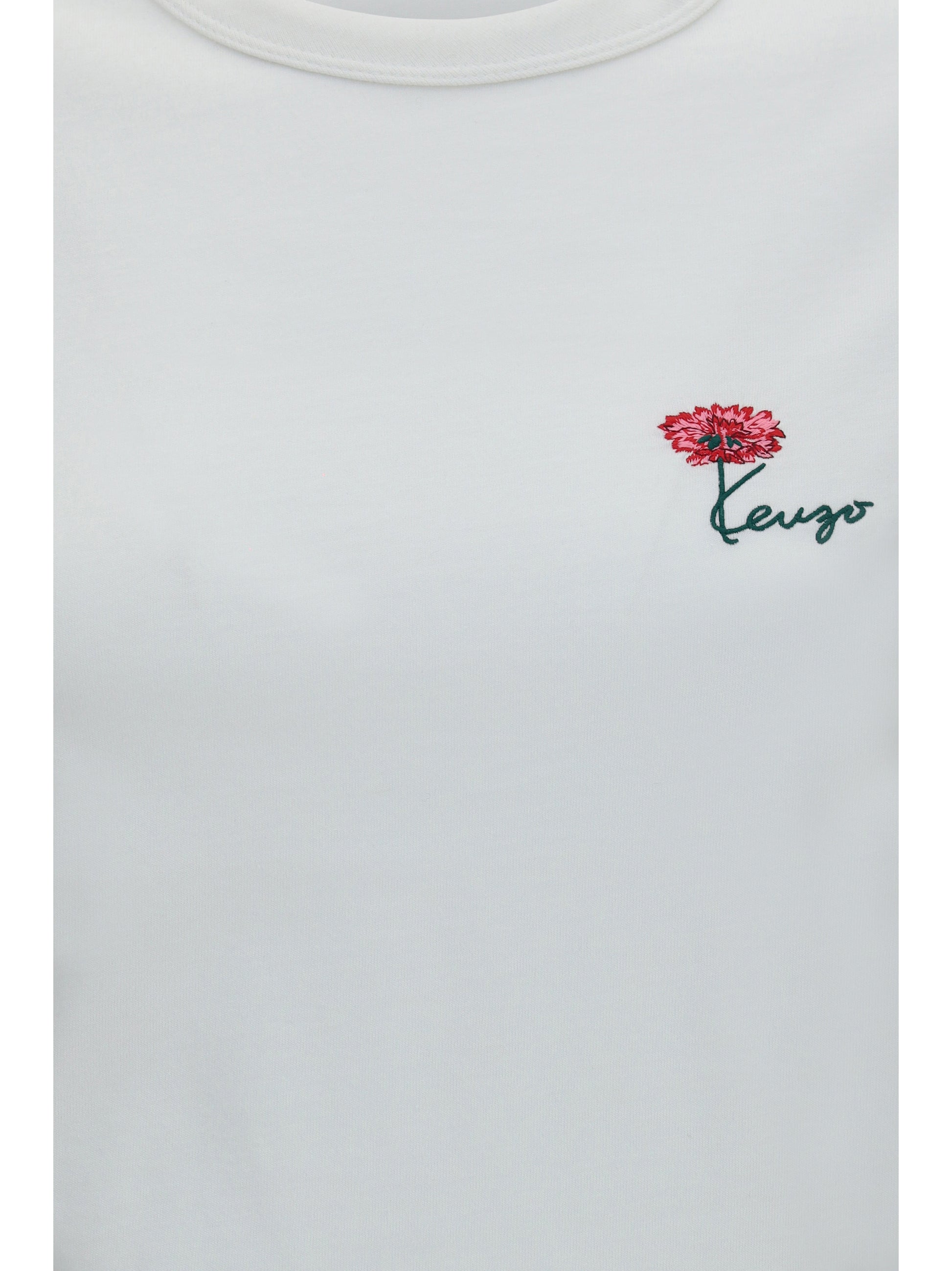 Kenzo Women Kenzo Tulip Embroidered Cotton T-Shirt KENZO
