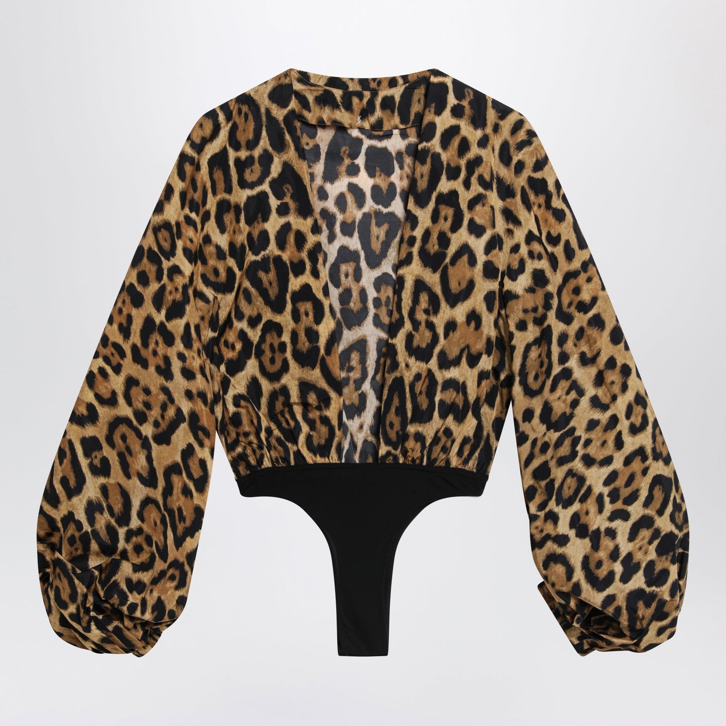 Alaia Leopard-Print Nylon Bodysuit Shirt Women ALAIA
