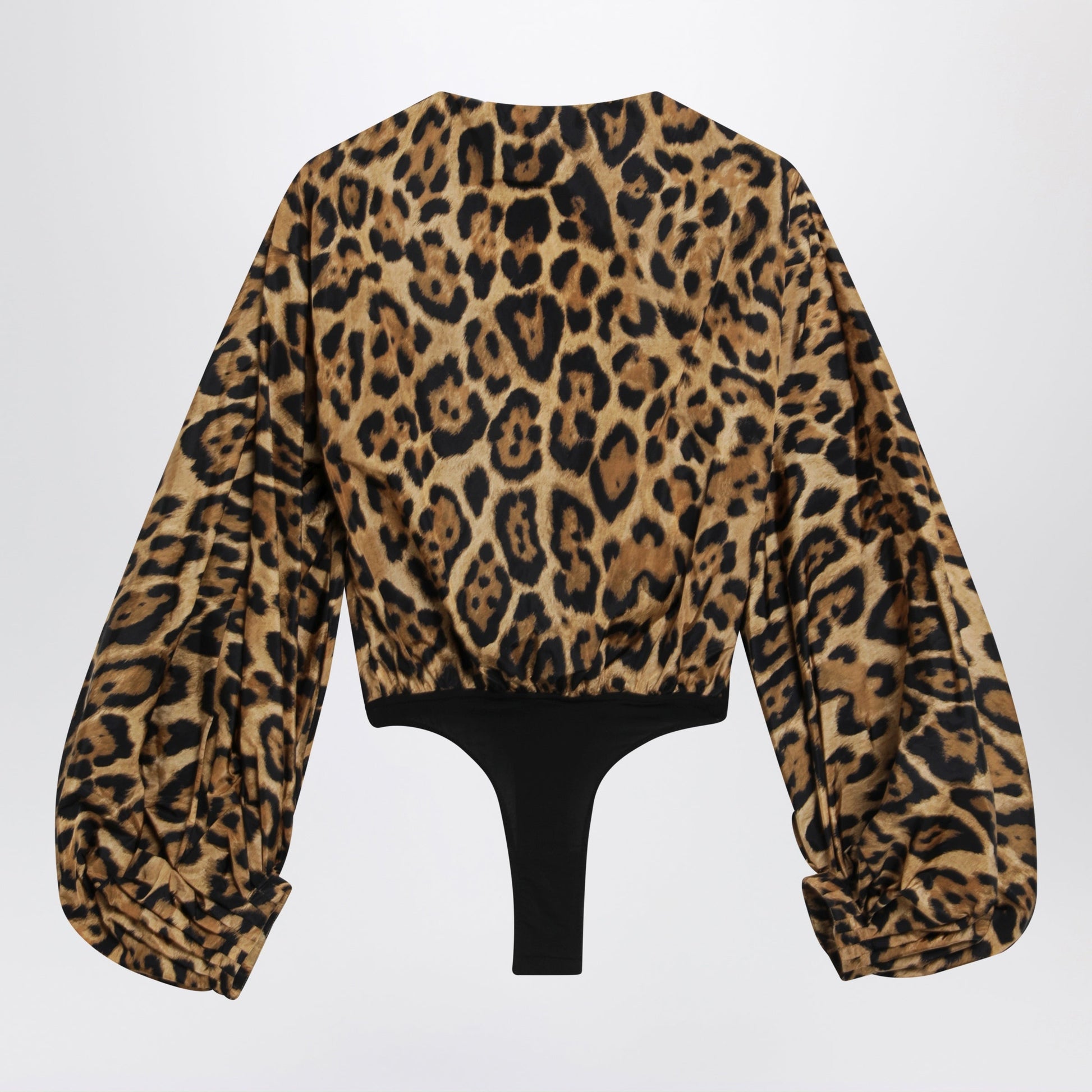 Alaia Leopard-Print Nylon Bodysuit Shirt Women ALAIA
