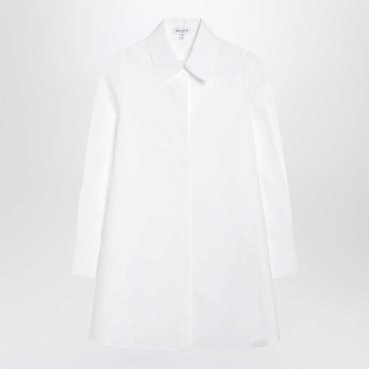 Alaia White Cotton Poplin Shirt Dress Women ALAIA