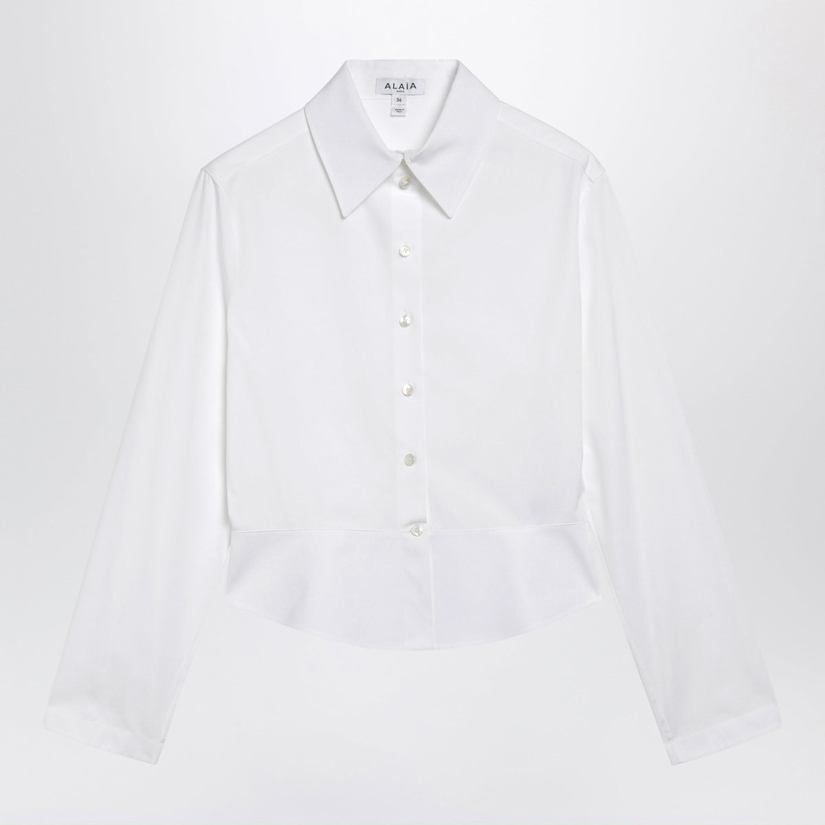 Alaia White Peplum Shirt In Cotton Poplin Women ALAIA