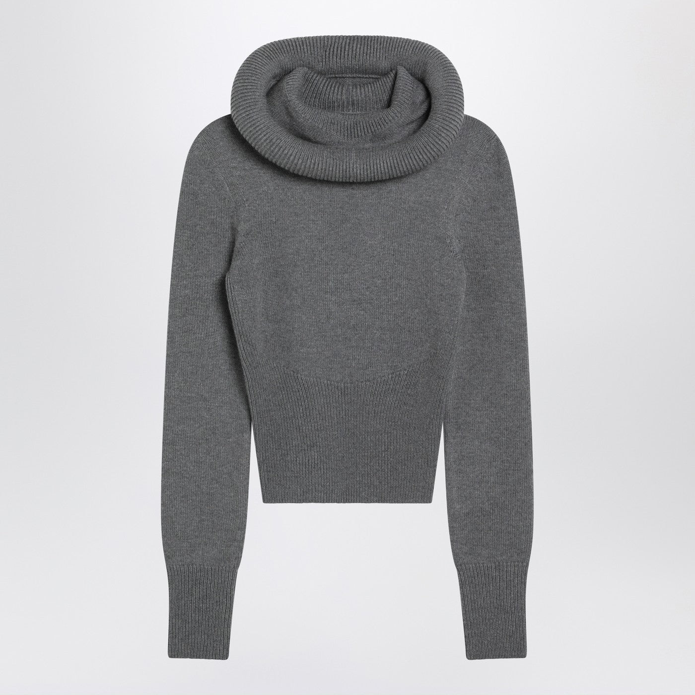 Alaia Gray Wool Hoodie Women ALAIA