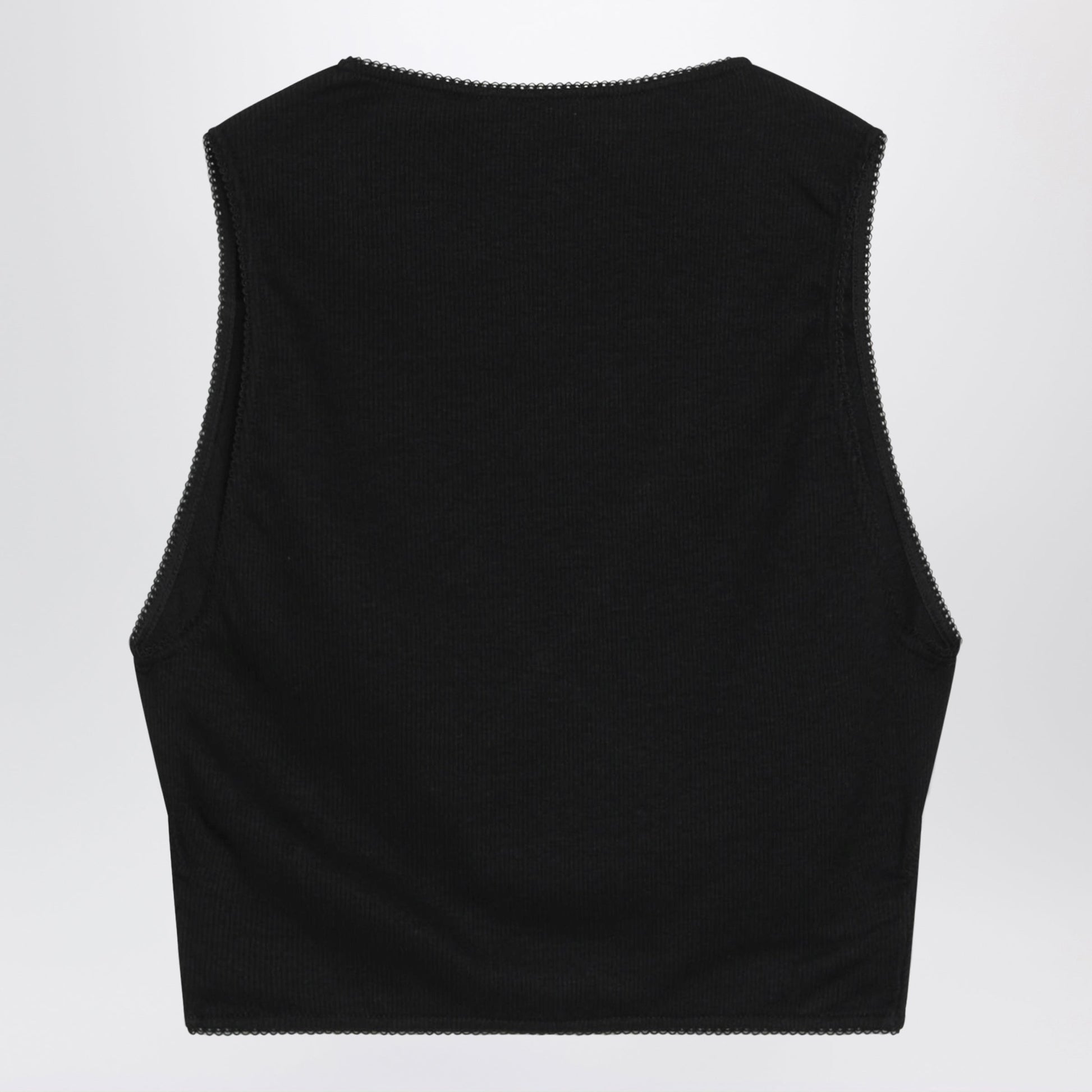 Alaia Black Cotton-Blend Wrap Top Women ALAIA