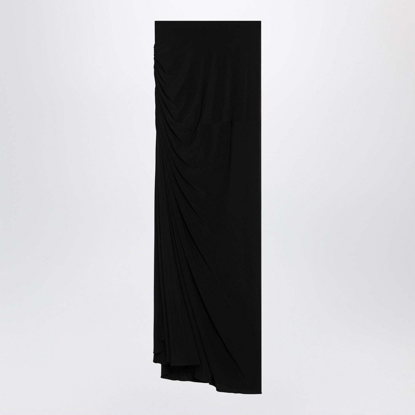 Alaia Long Draped Black Skirt In Jersey Women ALAIA