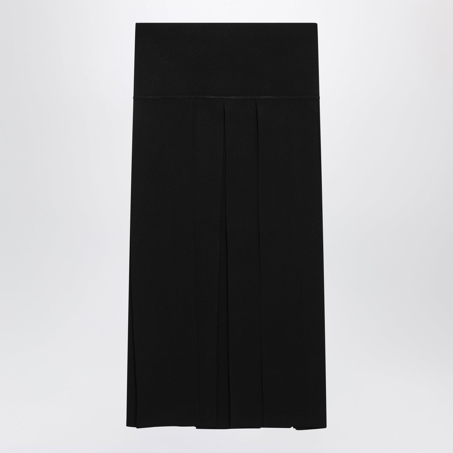 Alaia Pleated Black Midi Skirt In Silk Blend Women ALAIA