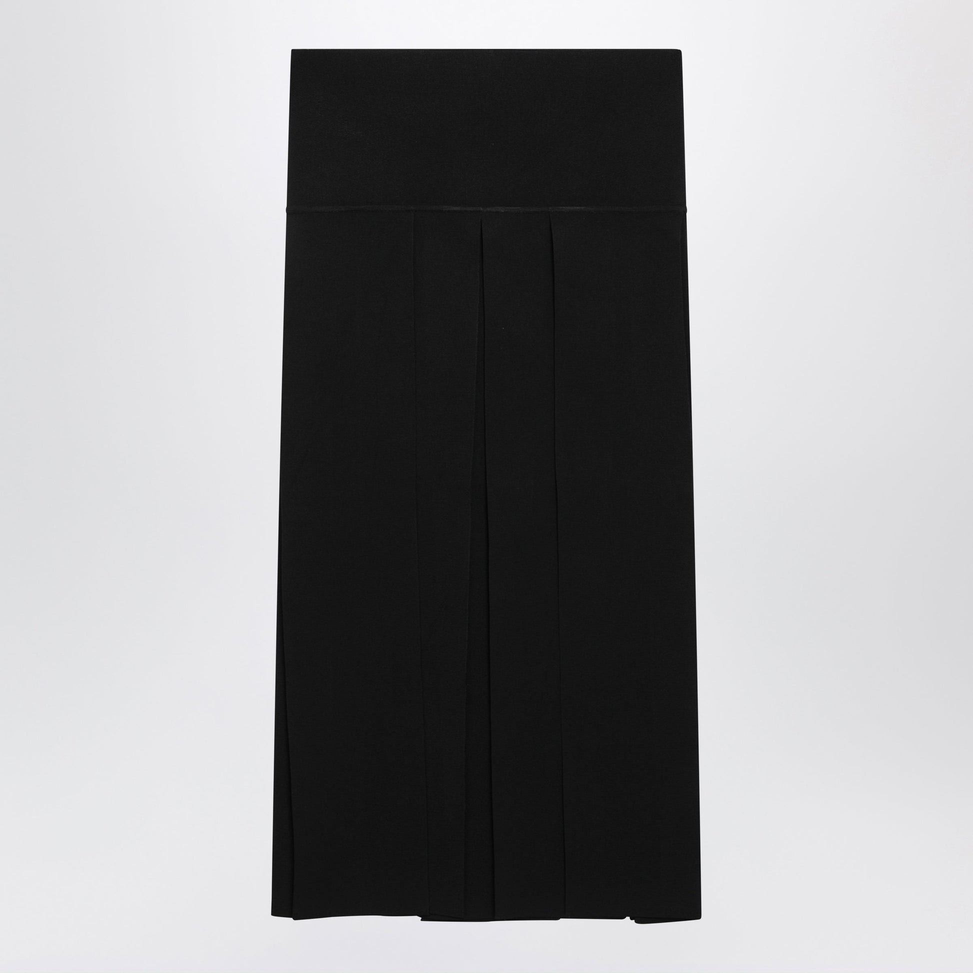 Alaia Pleated Black Midi Skirt In Silk Blend Women ALAIA
