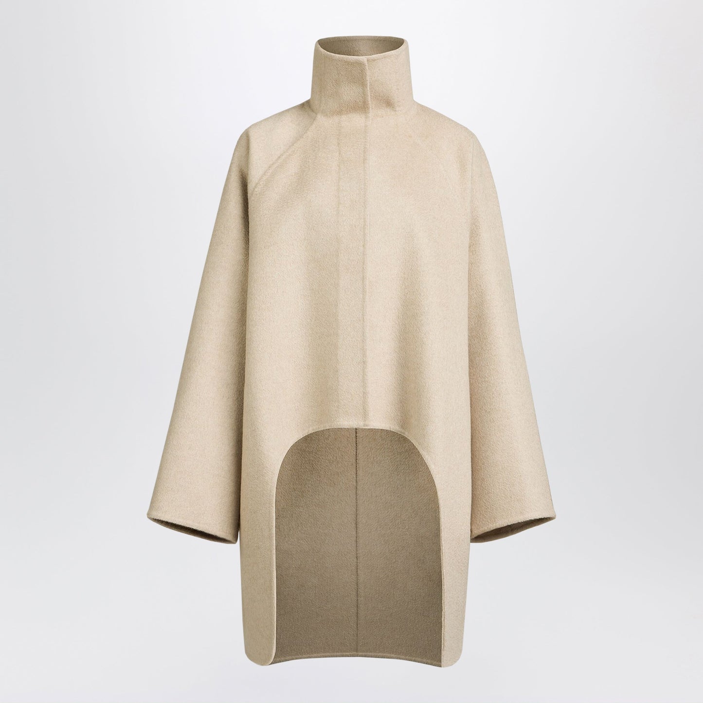 Alaia Asymmetric Double-Face Cashmere Coat In Beige Women ALAIA