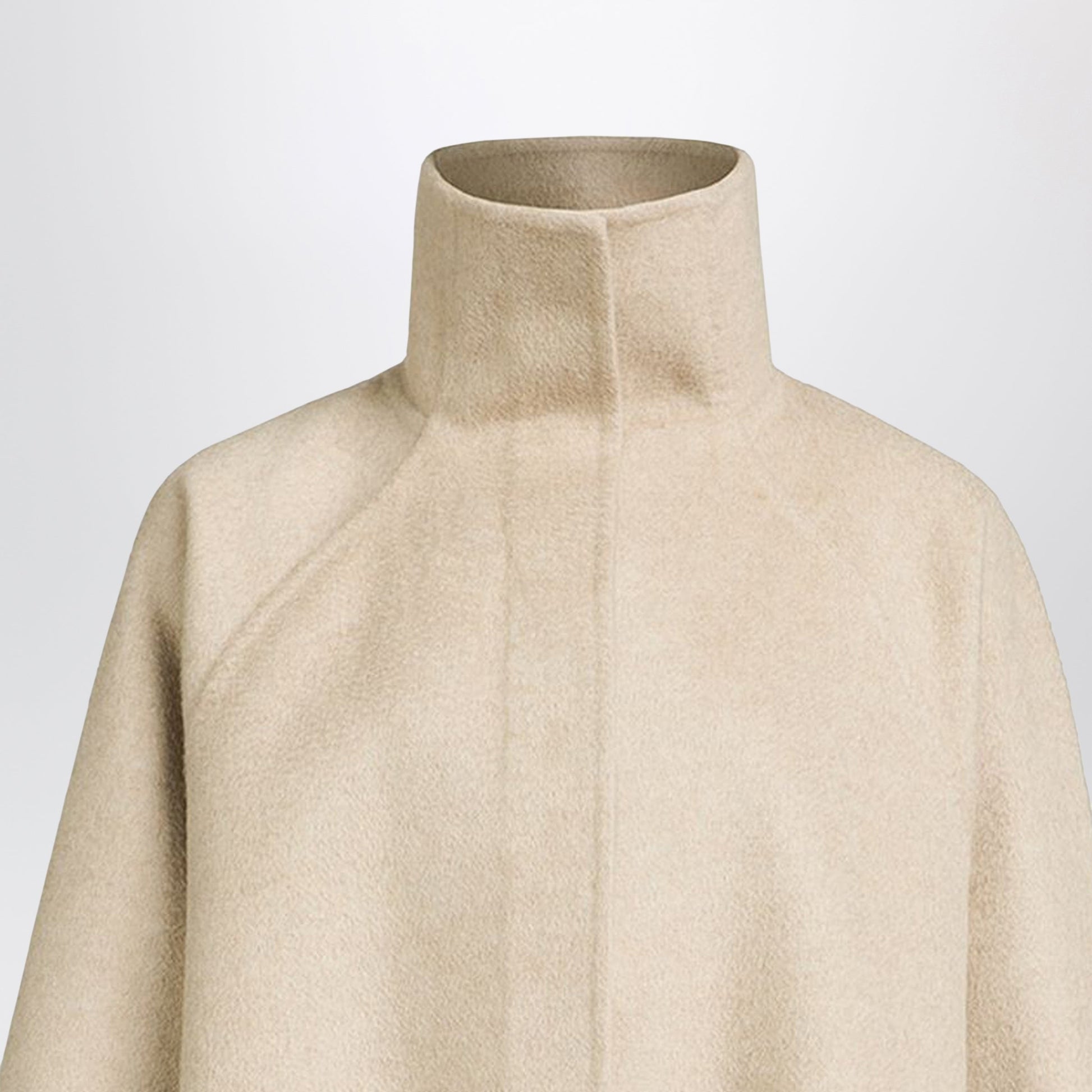 Alaia Asymmetric Double-Face Cashmere Coat In Beige Women ALAIA