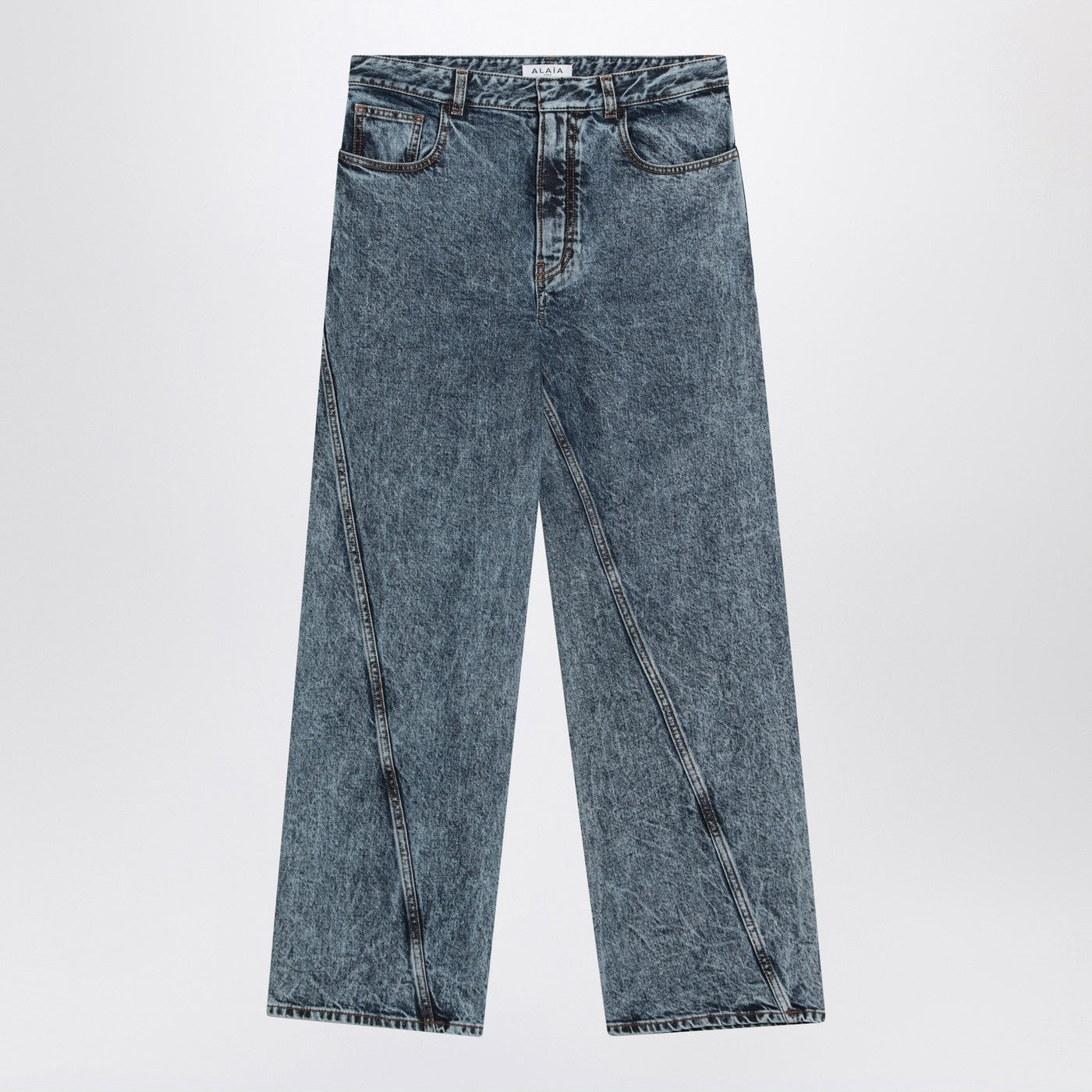 Alaia Twisted Stonewashed Denim Jeans Women ALAIA