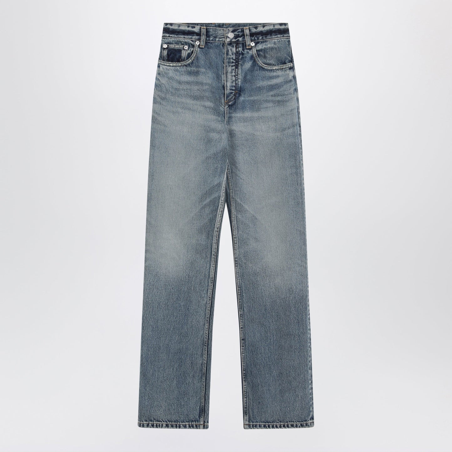Alaia Straight-Leg Denim Jeans In Dirty Wash Cotton Women ALAIA